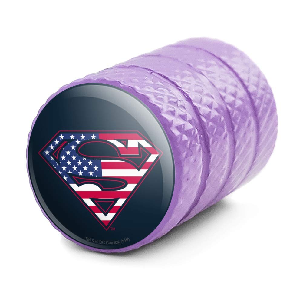 Superman USA American Flag Shield Logo Aluminum Valve Stem Caps - Durable Tire Rim Wheel Accessories for Cars, Trucks & Motorcycles - Perfect for Patriotic & Superhero Fans