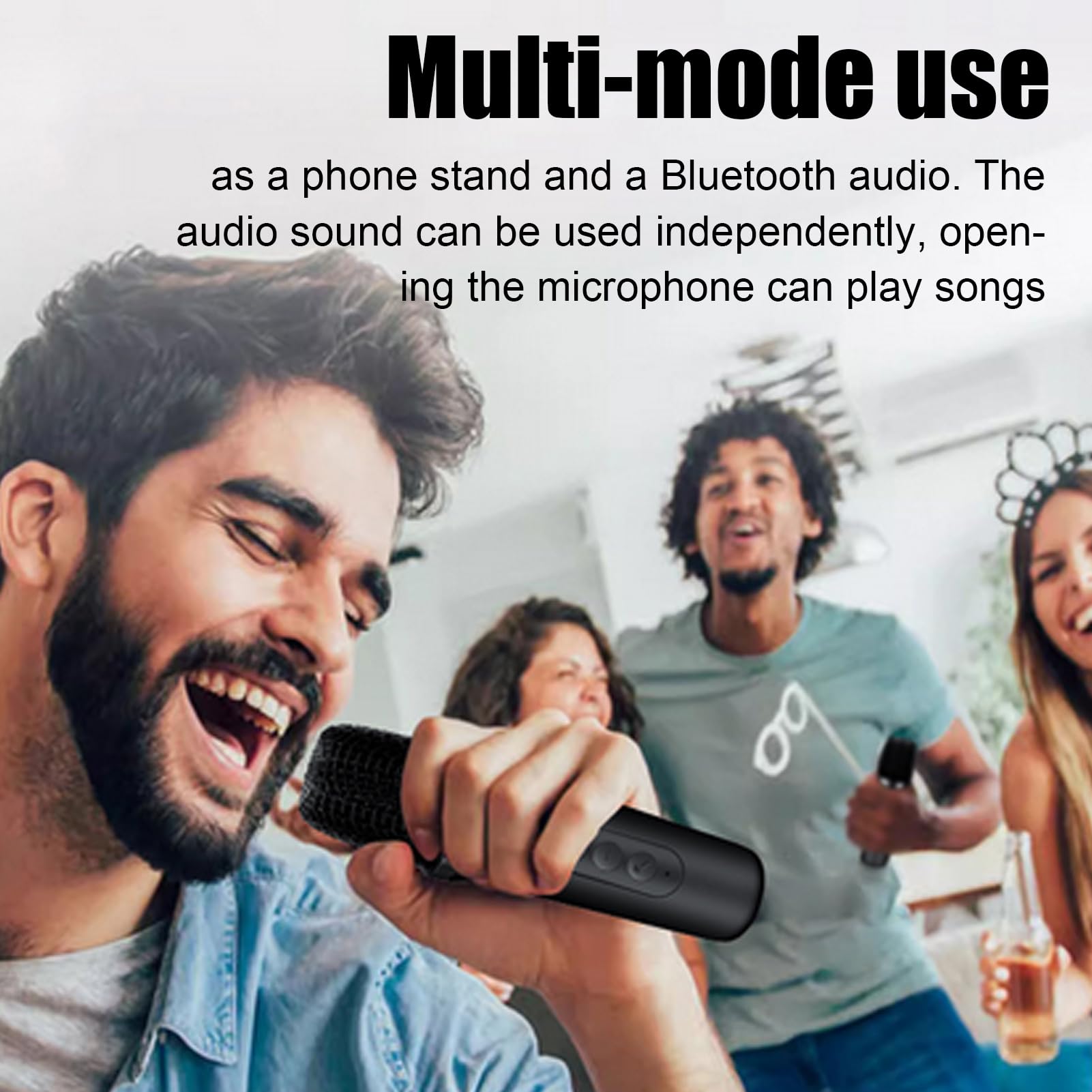 Nuytghr Wireless Stereo Speaker - Portable Bluetooth Speaker with Built-in Mic & Adjustable Phone Holder | High-Quality Sound for Home, Office, Outdoor Parties & Travel | Water-Resistant & Long Battery Life