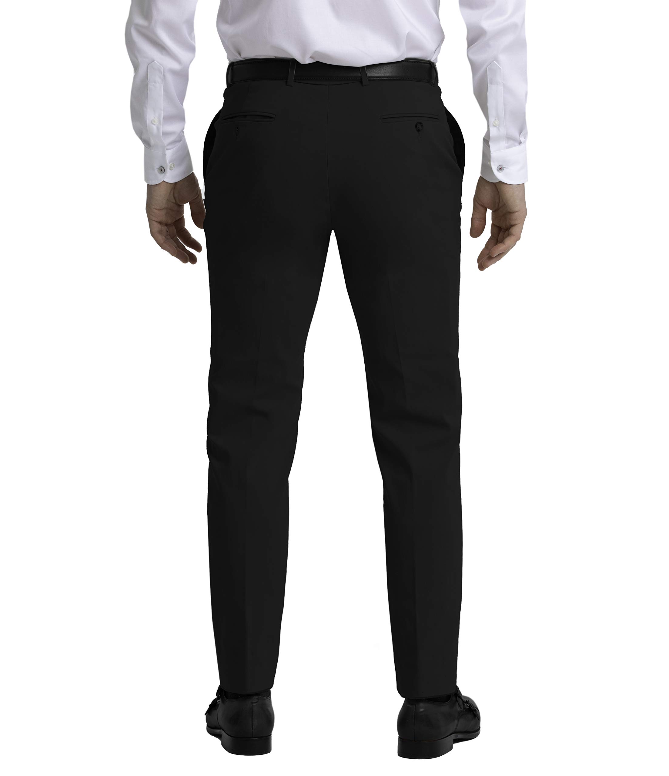 Tommy Hilfiger Men's Classic Fit Flat Front Chino Pants - Comfortable Slim Straight Casual Dress Trousers for Work, Office & Everyday Wear