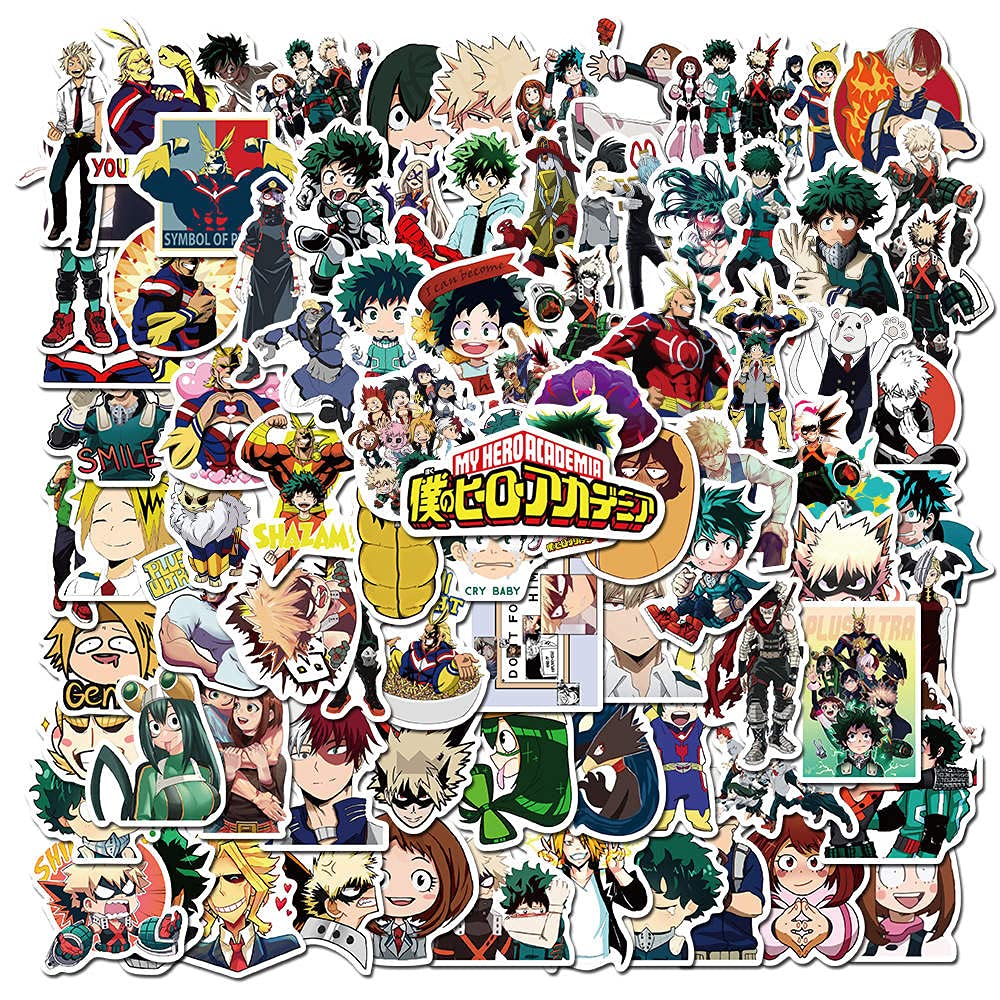 My Hero Academia Anime Stickers - Waterproof, Durable, Reusable Vinyl Decals for Water Bottles, Bikes, Bumpers, Luggage & Skateboards - Perfect Gift for Kids & Anime Fans (10-Pack) - Great for Home, School & Outdoor Decor