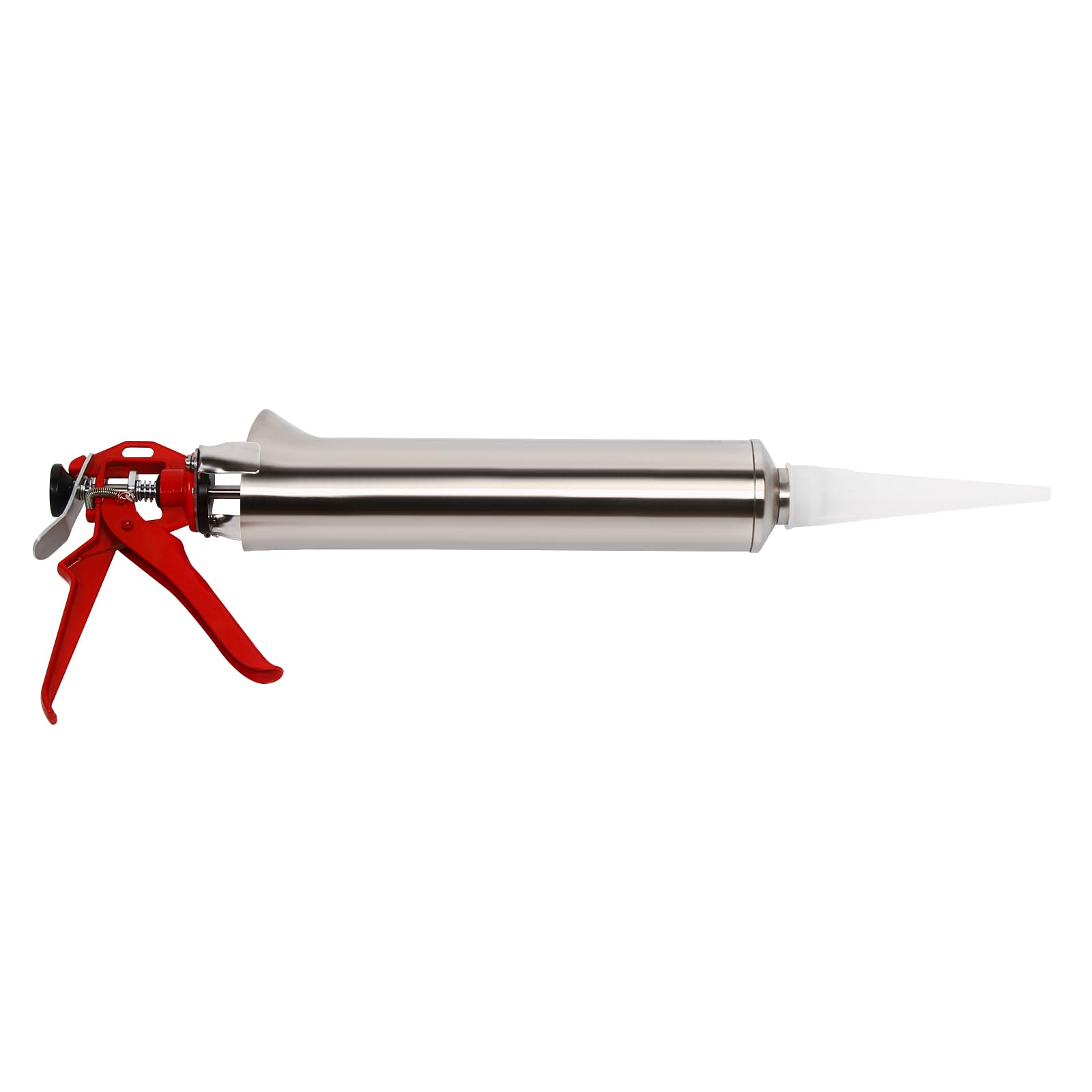 Stainless Steel Caulking Gun with 2 Nozzles - Heavy Duty Mortar Grout Applicator for Cement, Lime & Caulk - Perfect for Construction, Tile Work & DIY Home Repairs