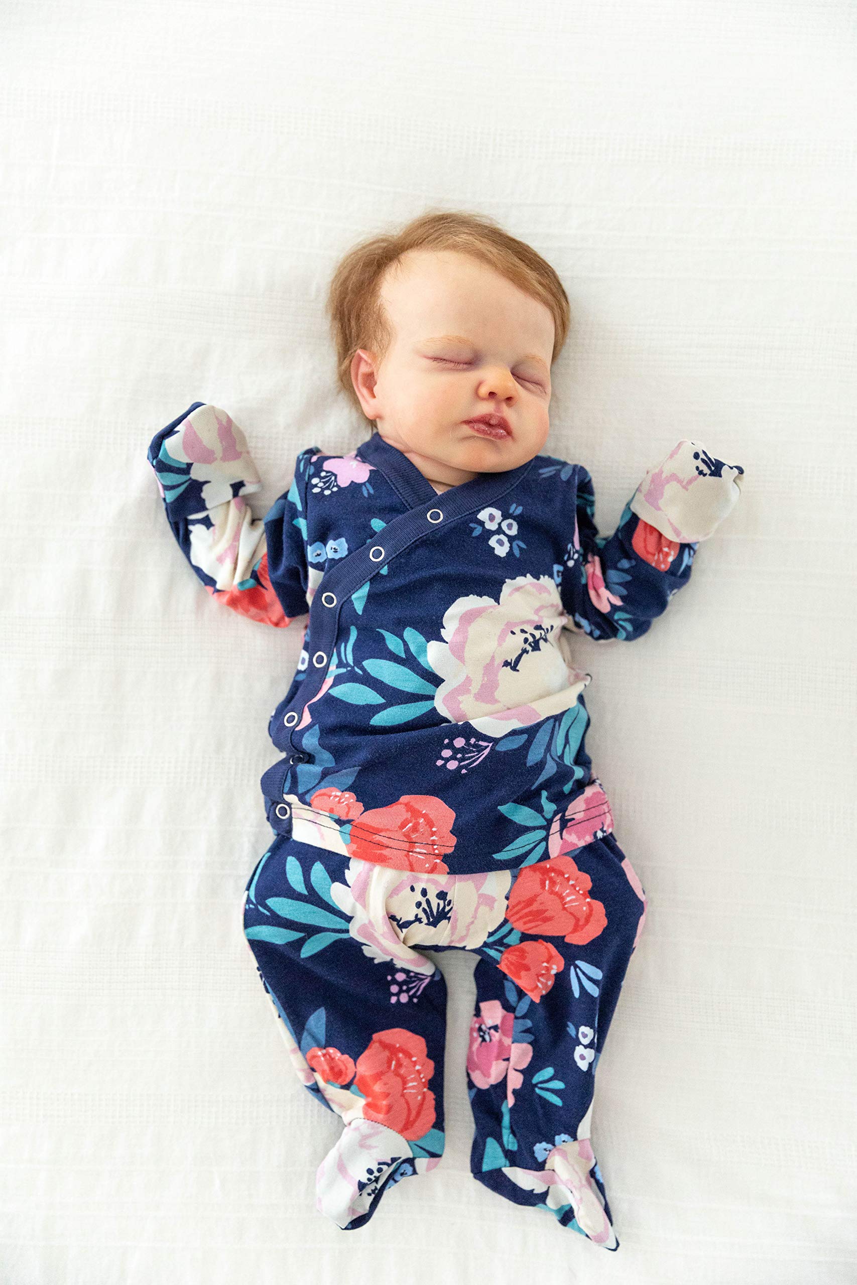 Baby Be Mine Unisex Footed Kimono Set - Soft Cotton Top & Pants Outfit for Newborns & Infants (0-24 Months) | Perfect for Baby Showers, Photography & Everyday Wear