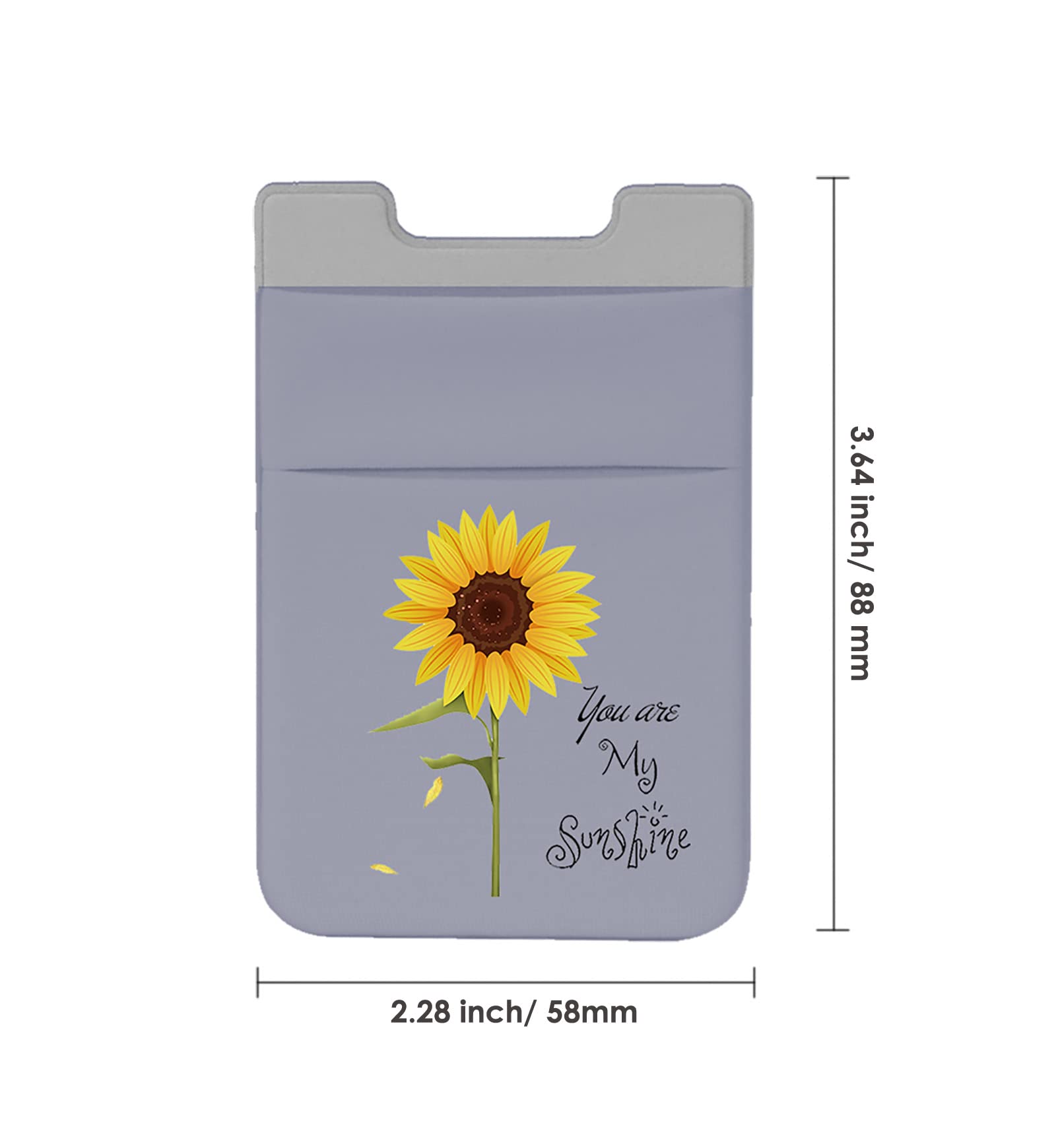 Stretchy Sunflower Phone Card Holder - Adhesive Phone Wallet Sleeve for Credit Cards, Business Cards, ID & Keys | Perfect for Hands-Free Shopping, Commuting & Travel Accessories