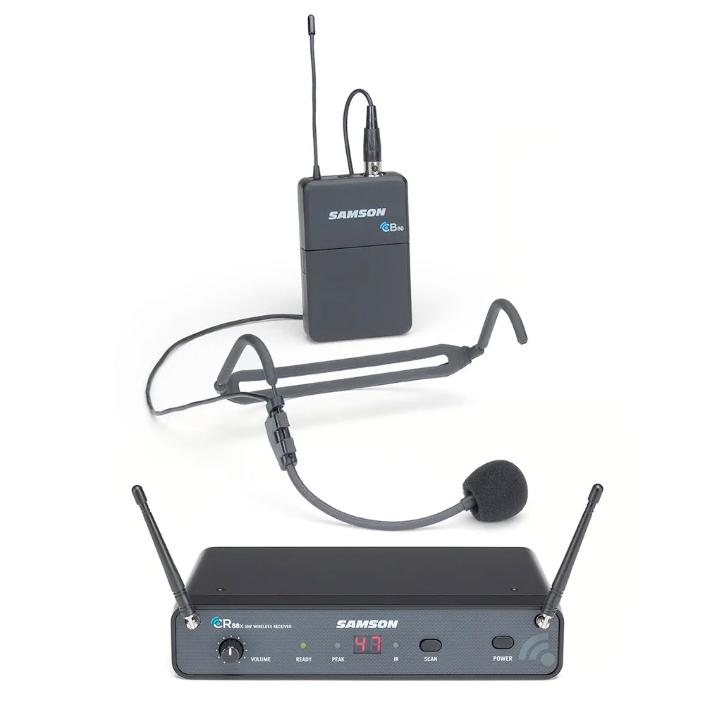 Samson Concert 88x Wireless Headset System with HS5 Headset (CB88/CR88x) - Professional Microphone for Live Performances, Public Speaking & Studio Recording