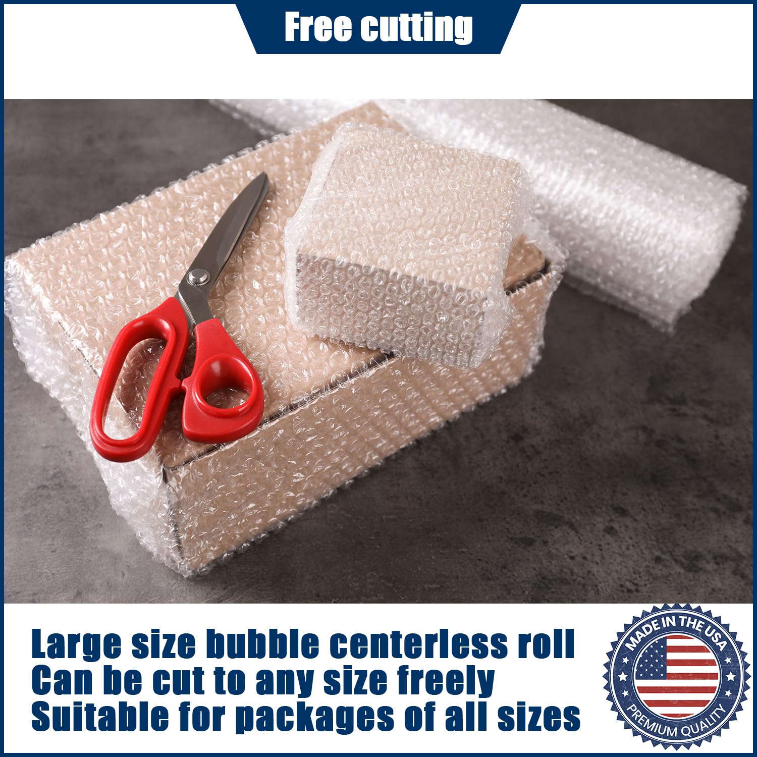 12in x 144ft Bubble Cushion Rolls - Heavy Duty Coreless Bubble Wrap for Shipping, Packing and Moving Boxes - 4 Rolls (12in x 36ft Each) - Perfect for Fragile Item Protection, Home Moving & Ecommerce Packaging