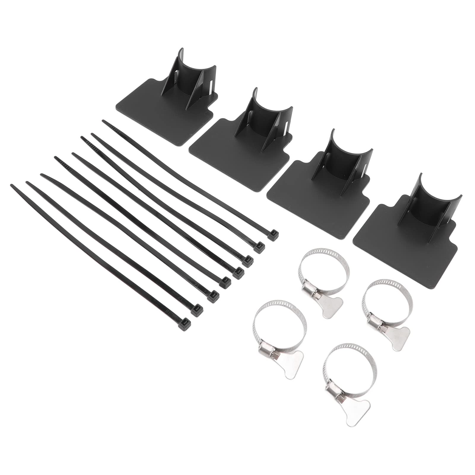 Stainless Steel Pool Hose Clamp - 4 Pack Secure Pipe Holder for Hot Tubs, Bathtubs & Swimming Pools | Prevents Pipe Slip | Easy to Use | Black | Perfect for Pool Maintenance & Water System Installation