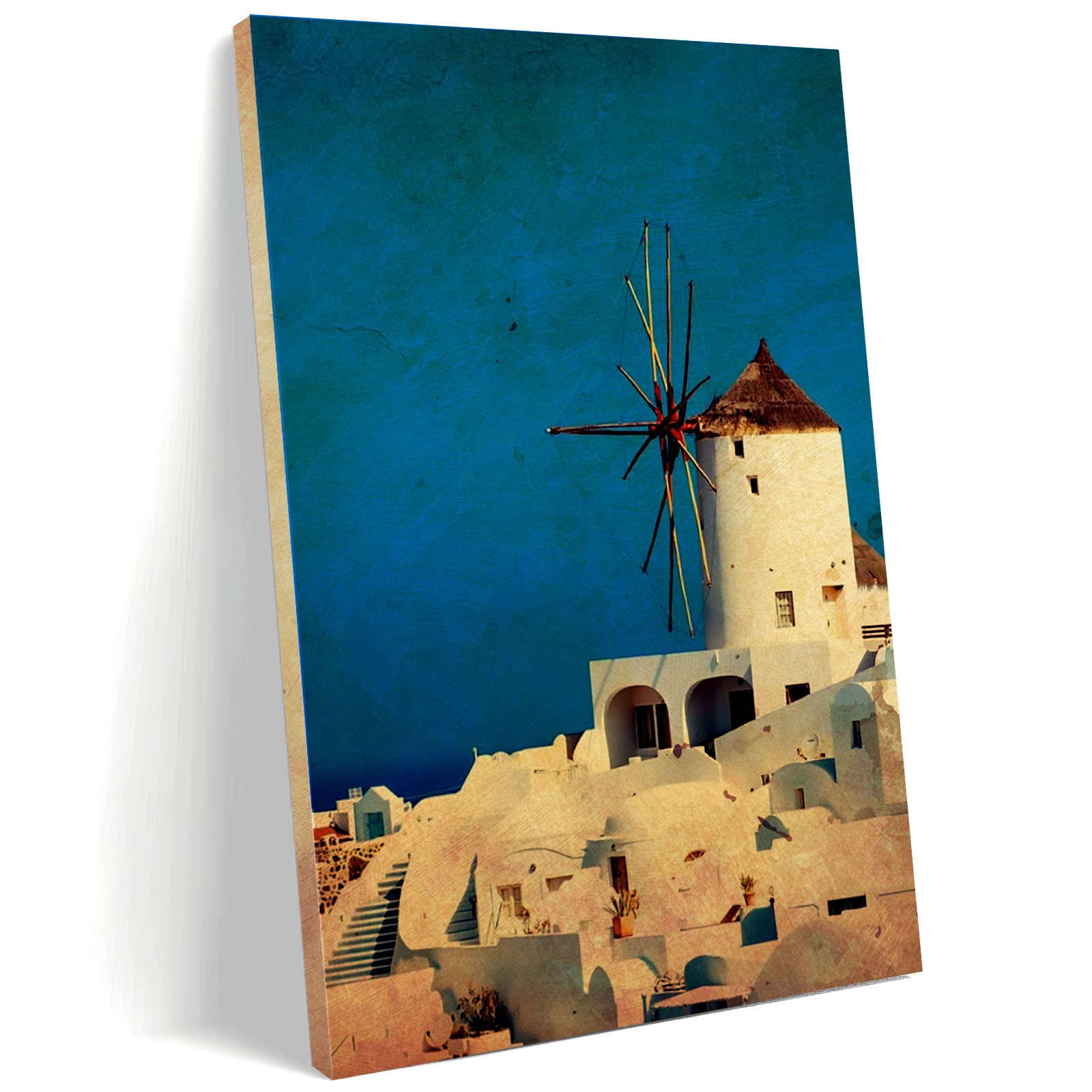 Farmhouse Wall Art - Greece Travel Photography Print of Santorini, Coastal Decor for Gallery Walls (16x24 Inches Framed) - Perfect for Bedroom Aesthetic & Living Room Decor | Beach House, Vacation Home & Mediterranean Style Interior Design
