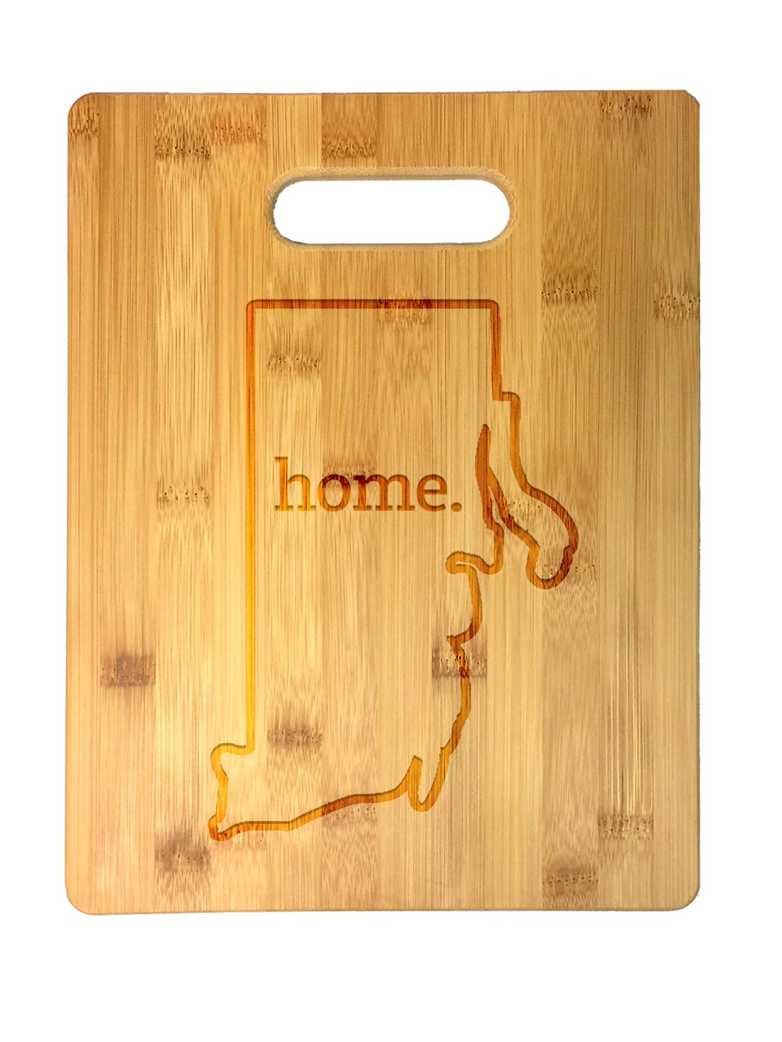 Laser Engraved Rhode Island Outline Bamboo Cutting Board - Personalized Wedding, Housewarming, Anniversary Gift - USA State Themed Kitchen Decor for Father's Day & Birthday Presents - Perfect for Home Chefs & Rhode Island Pride Displays