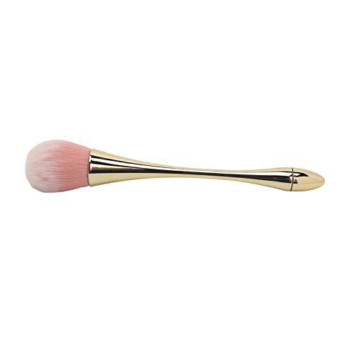 EXCLUZO Soft Nail Dust Cleaning Brush - Odorless Non-Fading Soft Bristles with Ergonomic Handle for Manicure & Nail Art - Perfect for Salon Professionals & DIY Nail Care (Champange Gold)