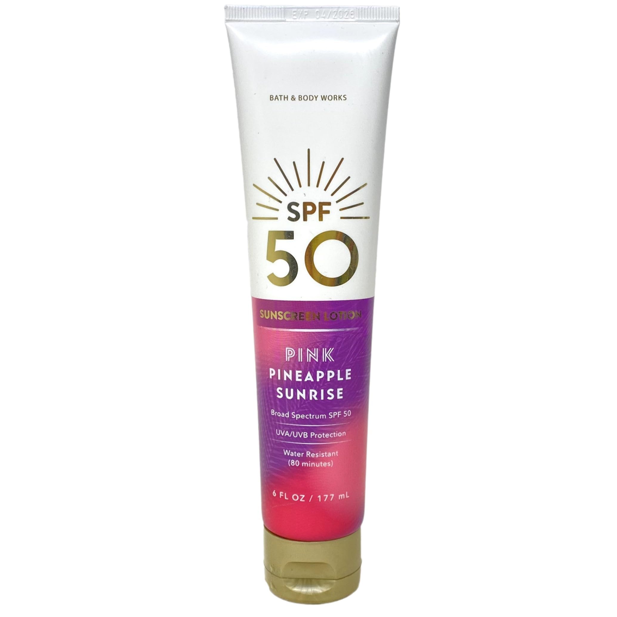 Bath & Body Works Pink Pineapple Sunrise & Waikiki Beach Coconut SPF 50 Sunscreen Lotion Duo Set with Natural Oats Sample Soap | Tropical Sun Protection for Beach, Pool & Summer Vacations