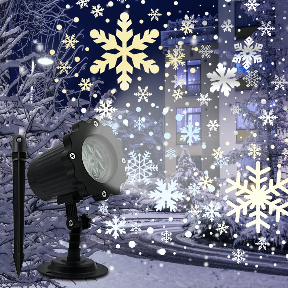 Christmas Snowflake Projector Lights - Dynamic LED Snowflake Projector for Indoor & Outdoor Decor | Perfect for Halloween, Xmas, New Year, Wedding & Holiday Parties | Create Magical Winter Atmosphere