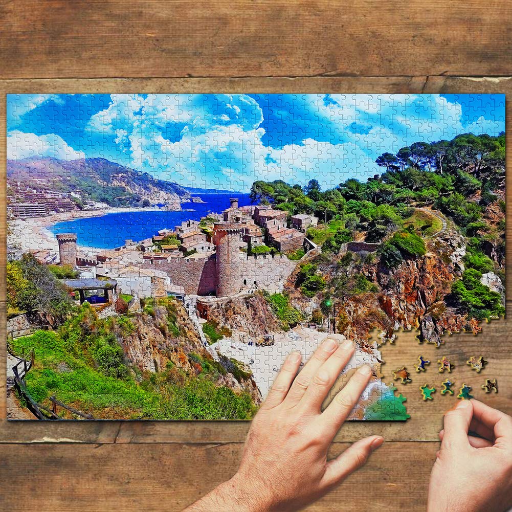 1000 Piece Spain Tossa De Mar Jigsaw Puzzle - Wooden Travel Souvenir & Home Decor for Adults & Teens - Perfect for Relaxation, Family Bonding, and Spanish Culture Enthusiasts