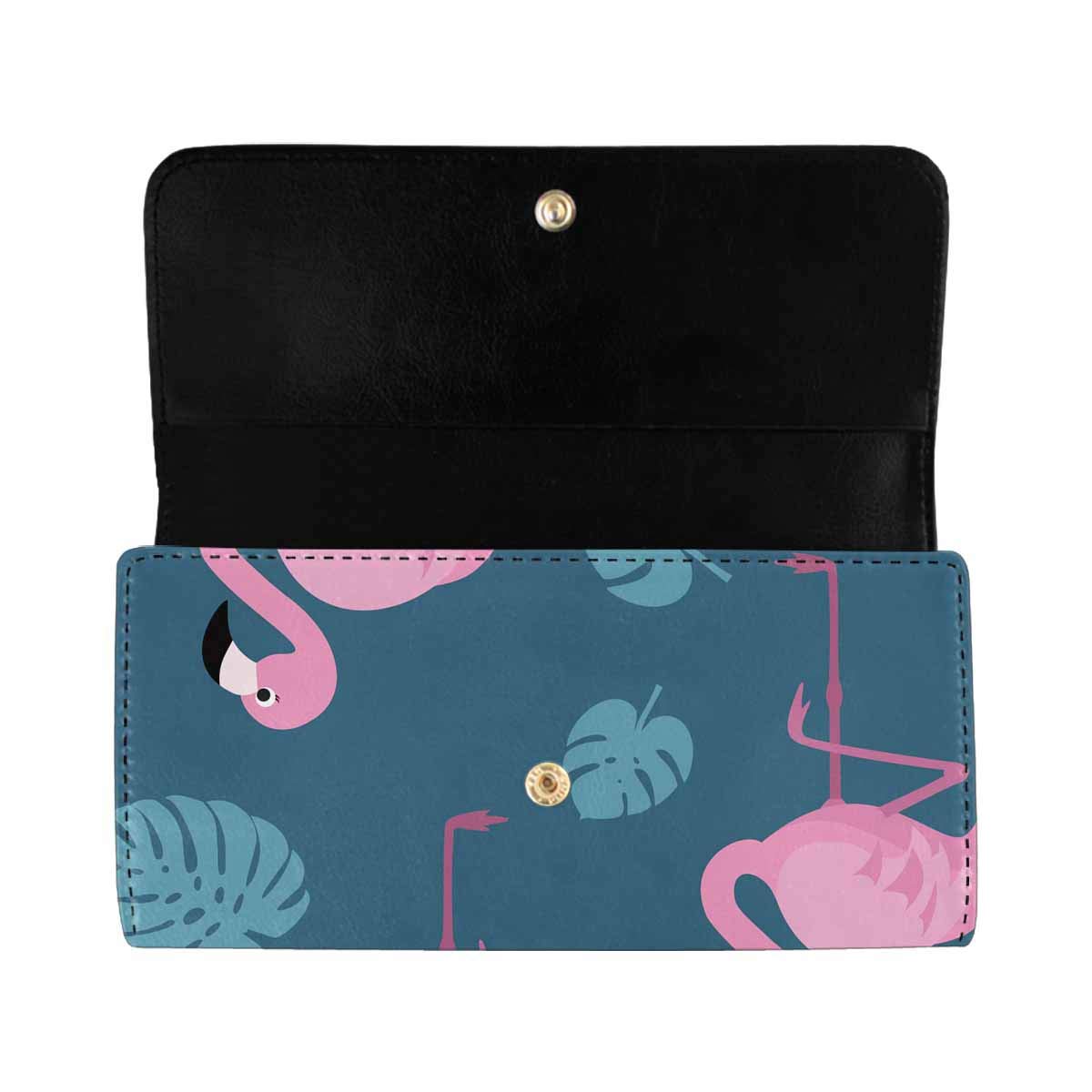 INTERESTPRINT Women's PU Leather Trifold Long Clutch Wallet with Owl & Tribal Design - Stylish Crossbody Purse for Everyday Use, Travel & Special Occasions