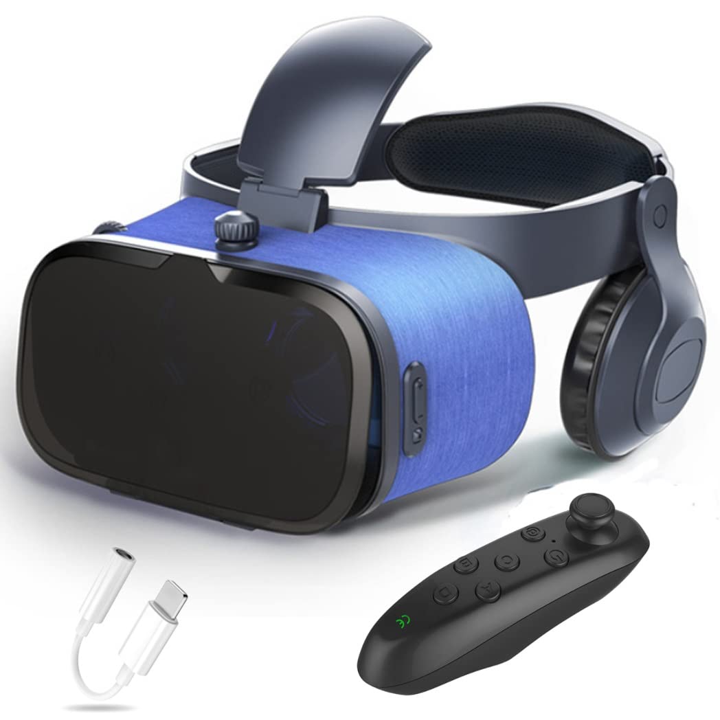 3D VR Headset with Bluetooth Controller - Compatible with iPhone 13 Pro Max/13 Pro/13/12/11, Samsung Galaxy S21, Huawei & Xiaomi Series - Immersive Virtual Reality Experience for Gaming, Movies & VR Apps (Color: A, Size: iOS)