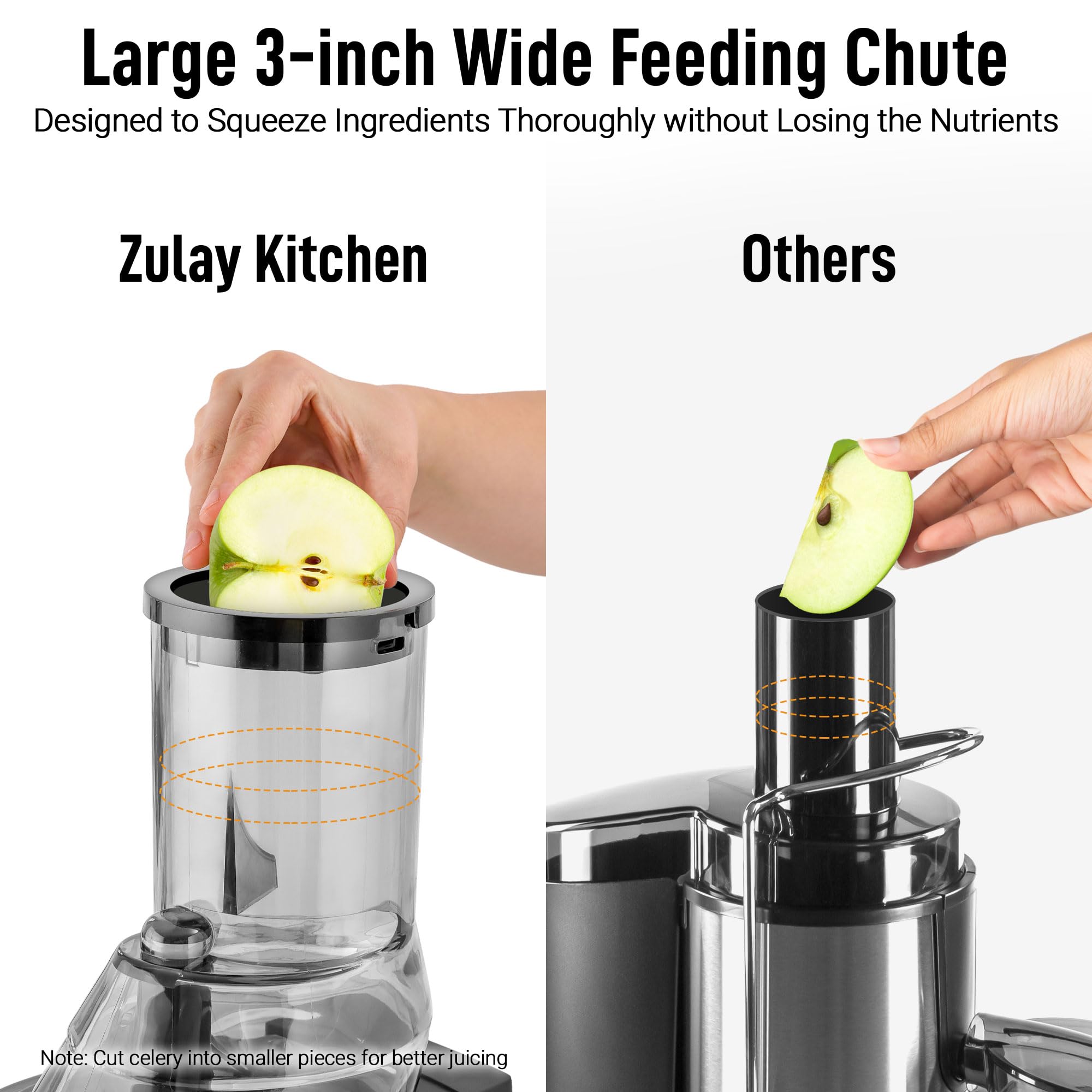 Zulay Premium Cold Press Juicer - High Yield Slow Masticating Juicer with Quiet Motor & Reverse Function - Wide Feed Chute for Fruits & Vegetables - Perfect for Healthy Juicing, Detox Drinks & Homemade Baby Food