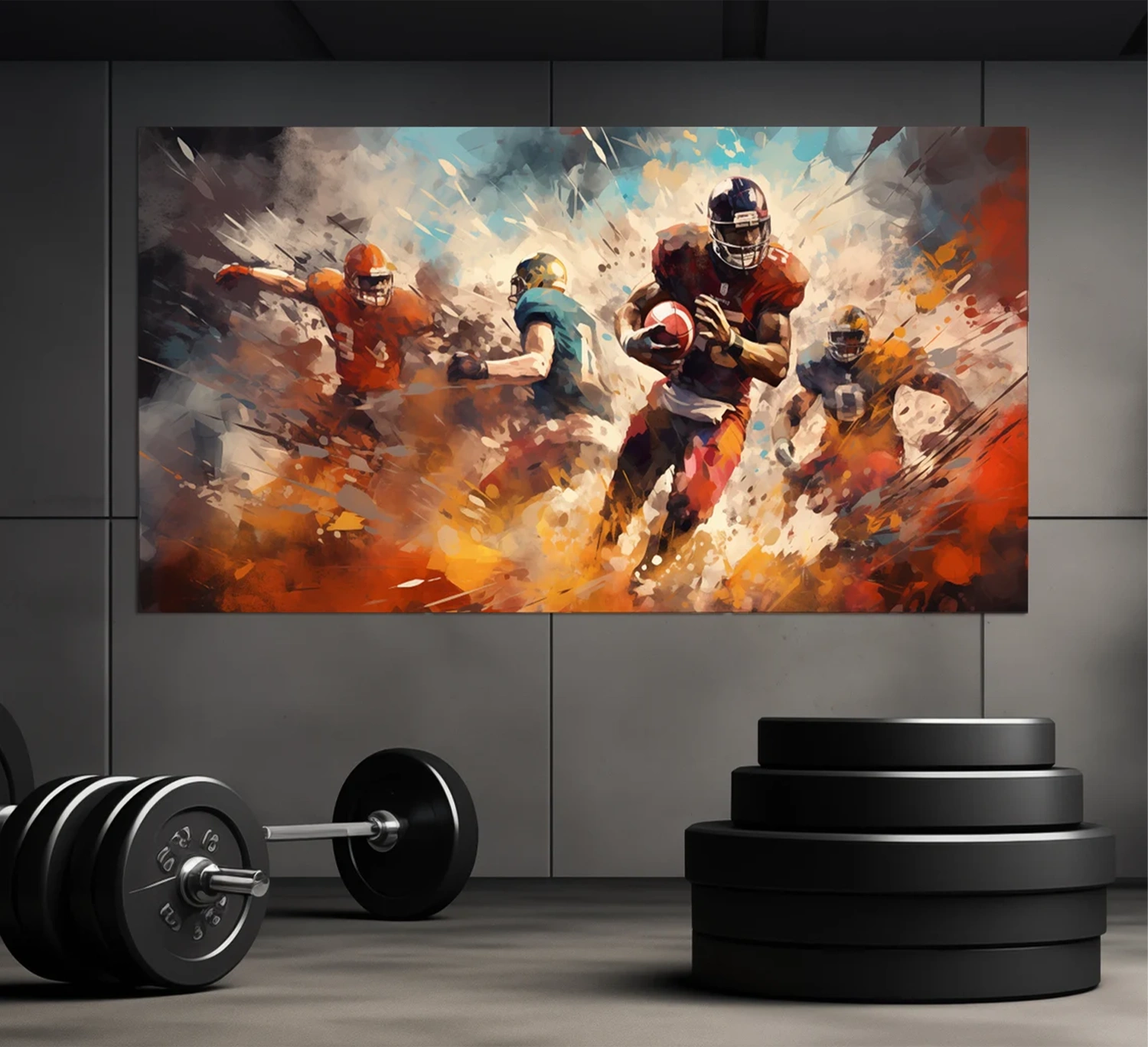 American Football Sport Art Painting Canvas #SA003 - Handmade Wall Decor for Sports Fans, Man Cave, Game Room & Office