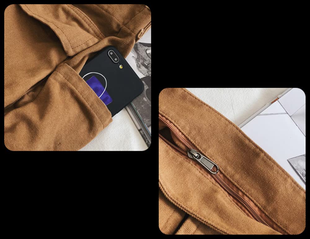 HUALEYNA Women's Canvas Crossbody Bag - Large Travel Messenger with Multi-Pockets for Daily Use & Outings