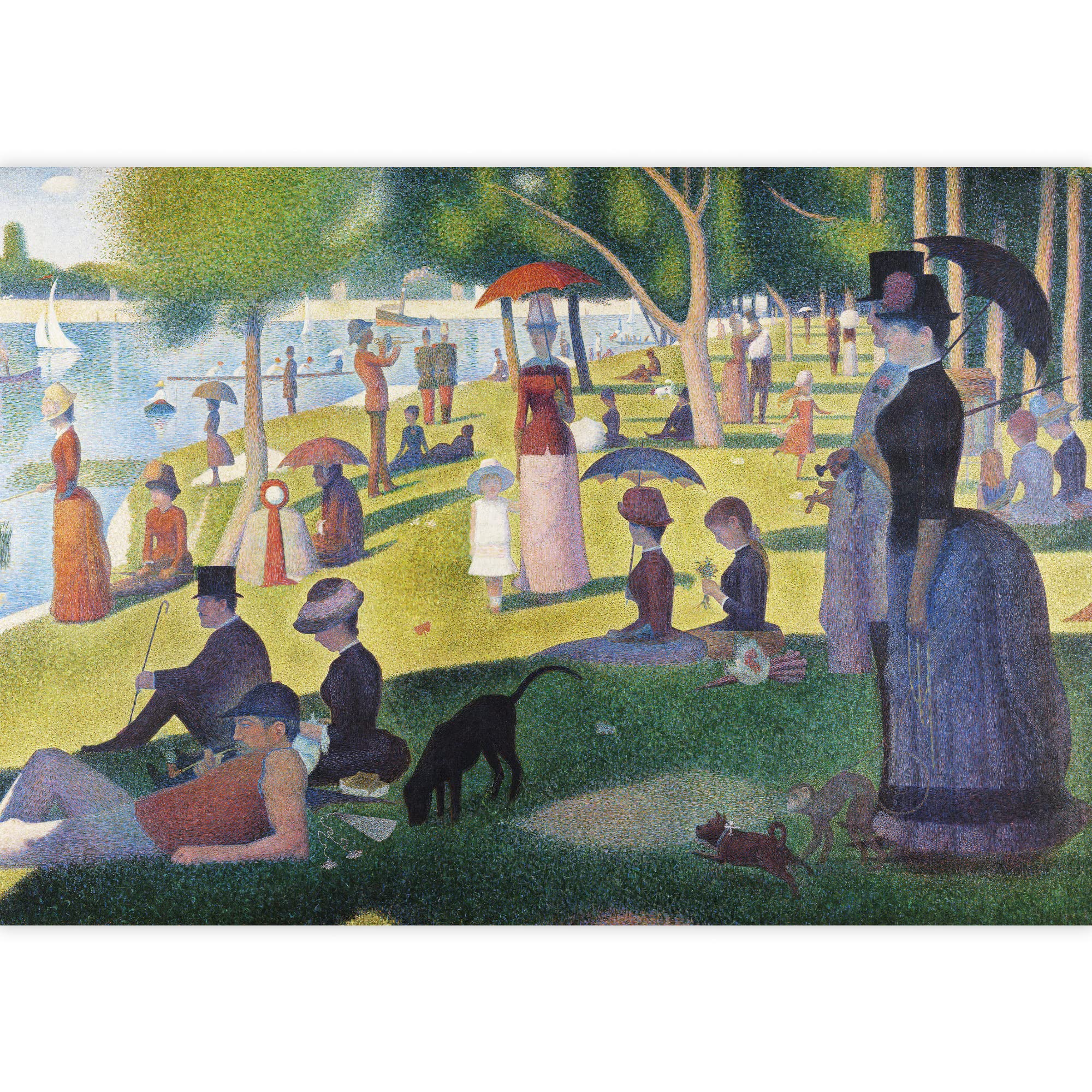 Wall26 - Georges Seurat 'A Sunday Afternoon on The Island of La Grande Jatte' French Post-Impressionist Pointillism Art - Large 66x96 Inch Peel & Stick Removable Wallpaper Mural - Perfect for Living Room, Bedroom or Office Wall Decor