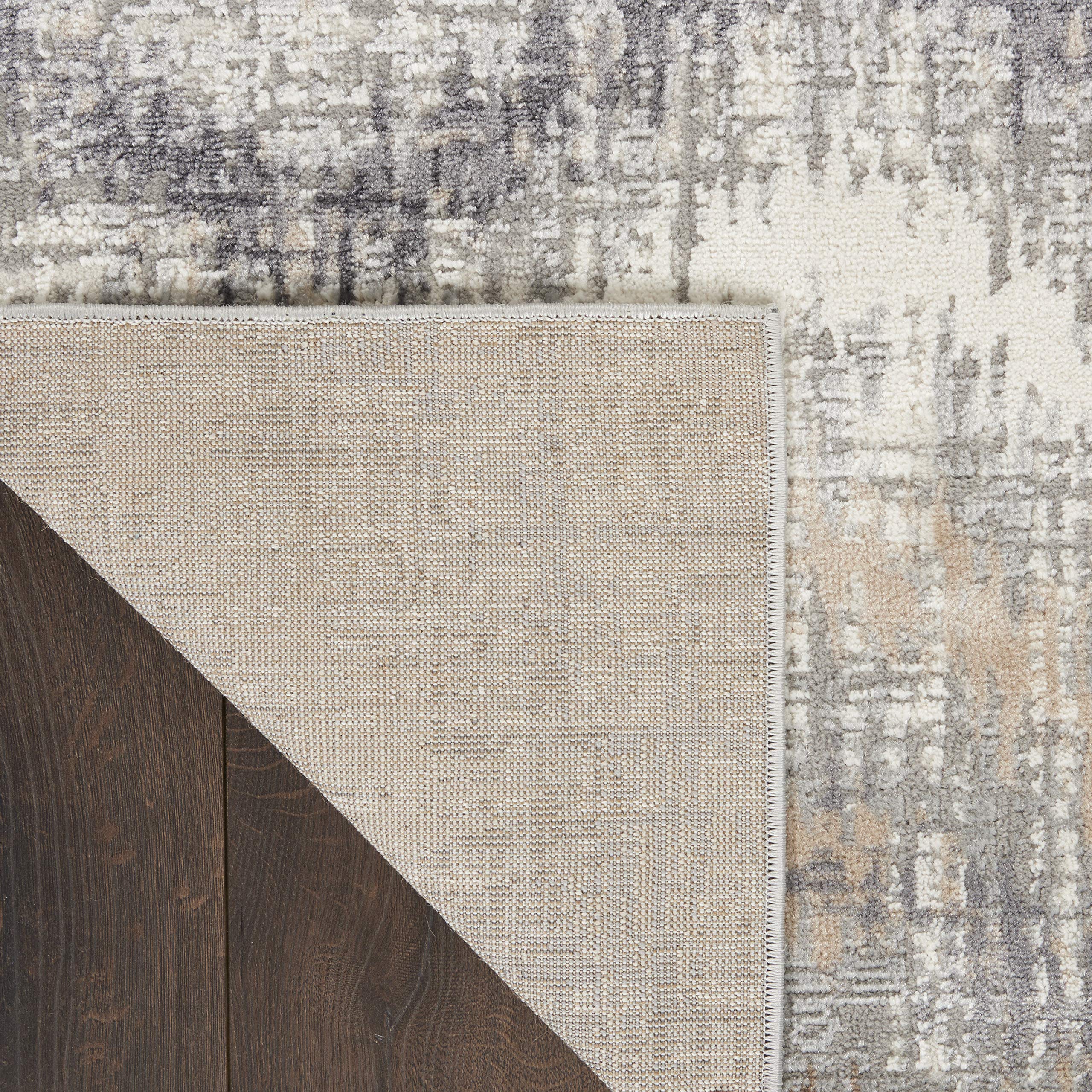 Nourison Elation Abstract Grey Ivory 4' x 6' Area Rug - Easy-Clean, Non-Shedding, Stain Resistant - Perfect for Bedroom, Living Room, Dining Room & Kitchen Decor (4x6)