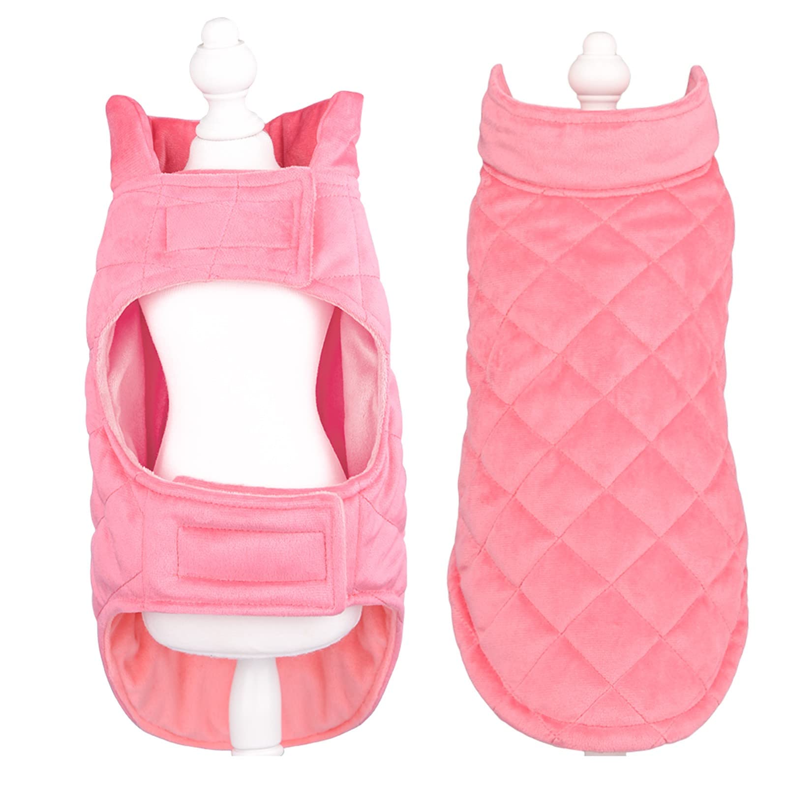 Soft Warm Wool Dog Vest - Cute Pink Pet Sweater Jacket for Small & Large Dogs | Indoor & Outdoor Winter Dog Coat for Cold Weather