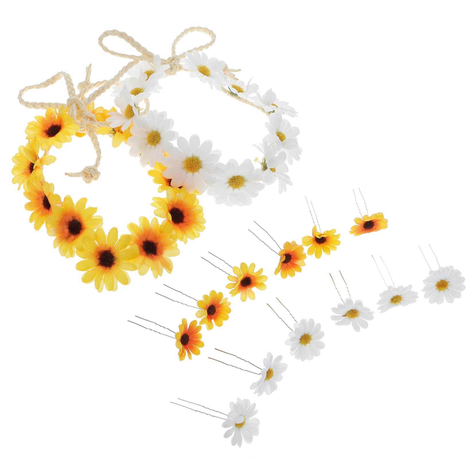 FOMIYES 16-Piece Sunflower Hair Clips Set - Fashionable Wedding Headbands for Bride, Bridesmaids & Maternity Photos - Perfect for Beach Weddings, Baby Showers & Boho Styling
