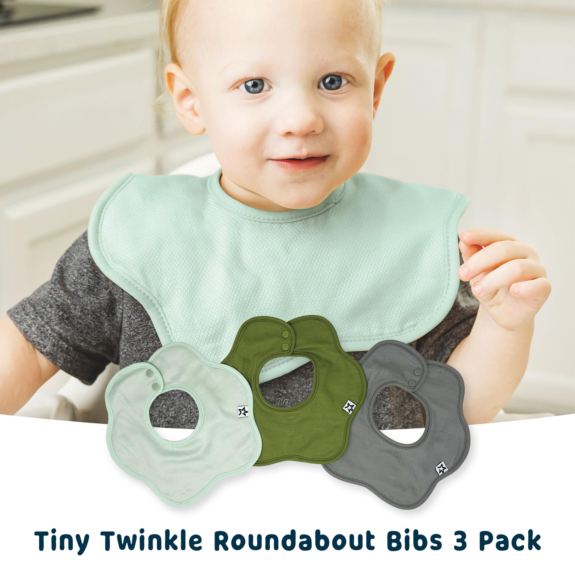 360° Rotating Waterproof & Absorbent Baby Drool Bibs - 3 Pack Soft Teething Bibs for Infants & Toddlers | Ideal for Feeding, Teething & Messy Playtime