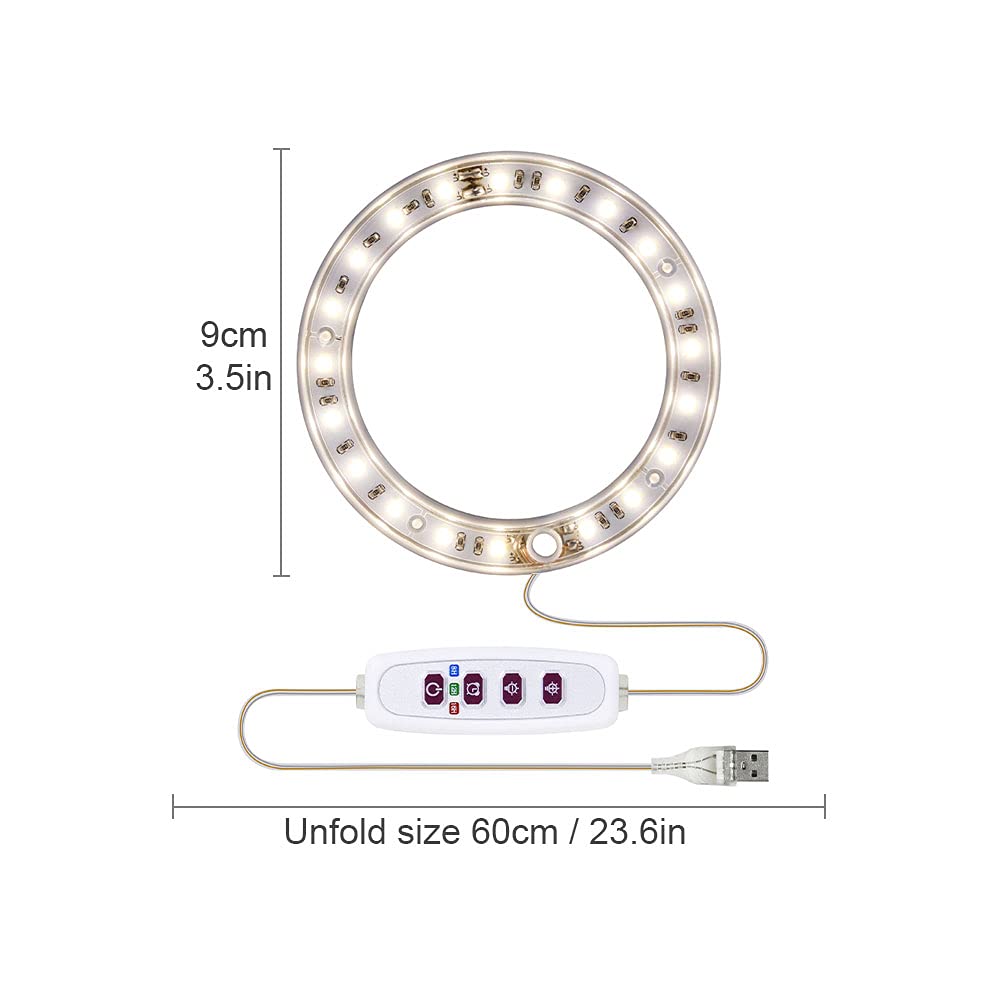 Full Spectrum LED Grow Light for Indoor Plants - 360° Adjustable Ring Lamp for Succulents, Microgreens & Hydroponics | Perfect for Home Gardening, Greenhouse & Indoor Plant Growth