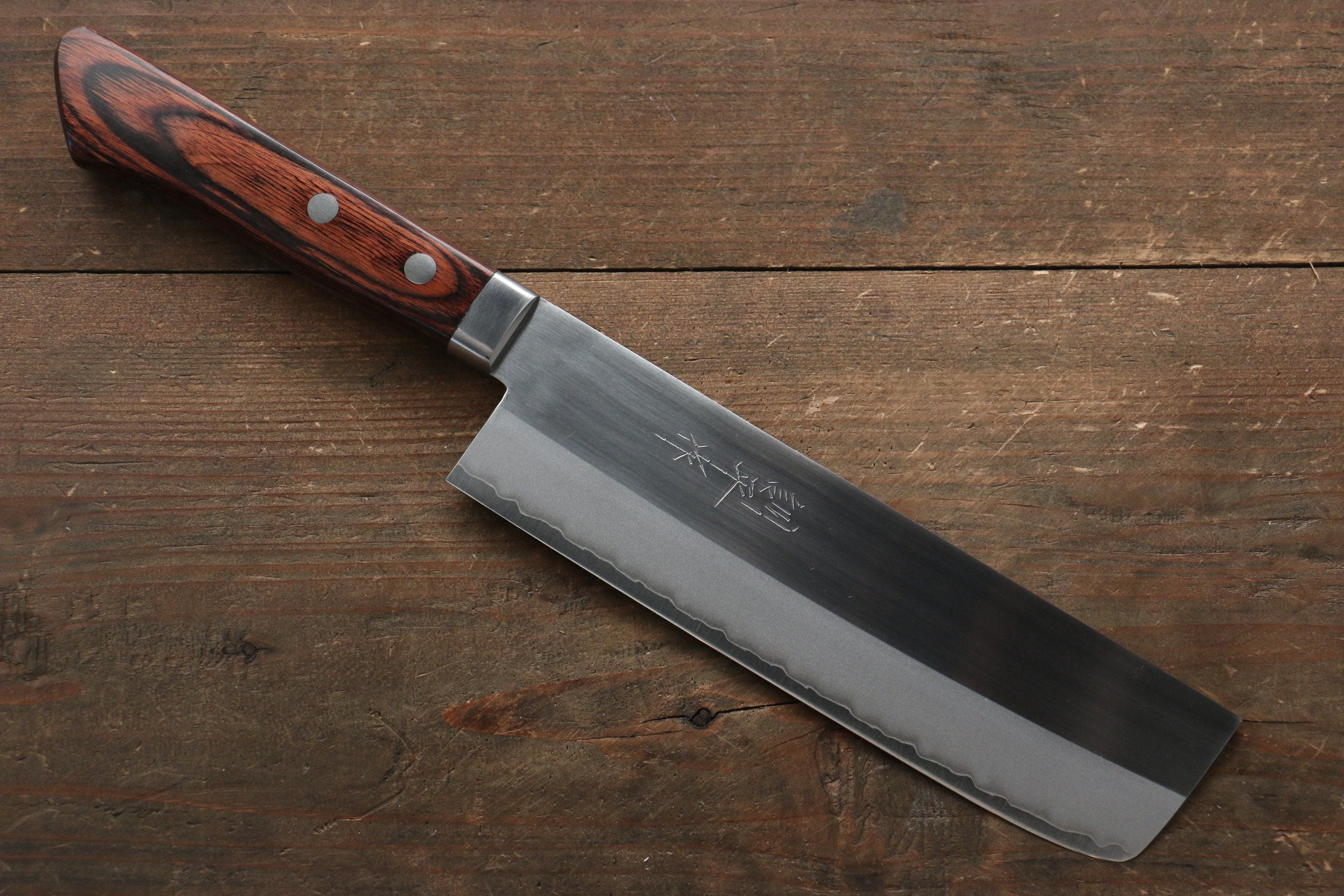 Premium Kunihira VG1 Migaki Finished Usuba 165mm Japanese Kitchen Knife with Mahogany Handle - Professional Chef Knife for Sushi, Vegetables & Precision Cutting
