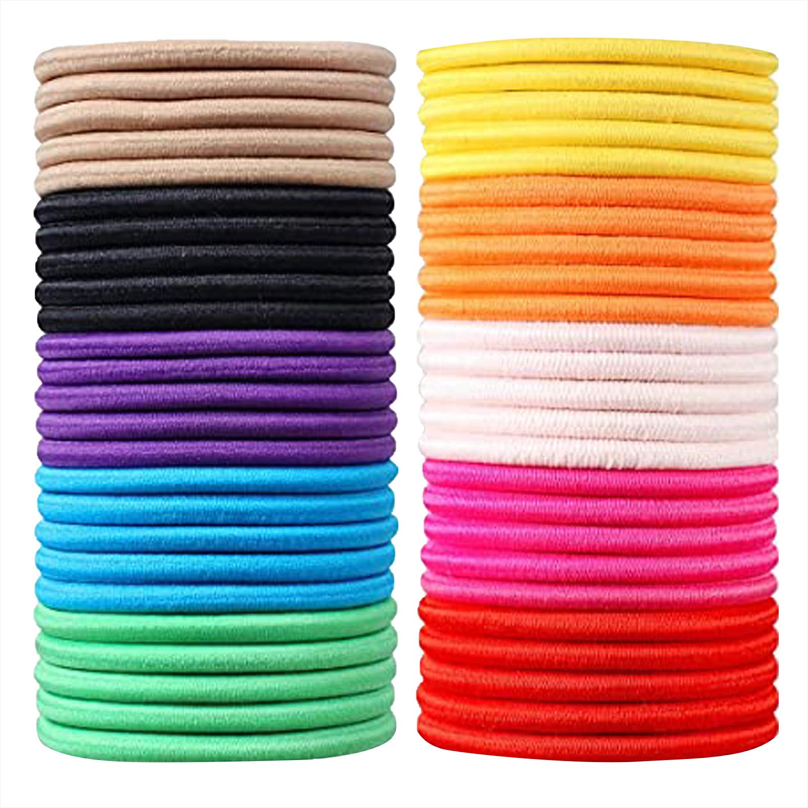 Uqiangy 50-Pack Elastic Headbands for Women & Men - Soft Stretch Hair Bands for Sports, Workouts, Yoga, and Everyday Use - Assorted Colors & Thought Bubble Design (PC Material)