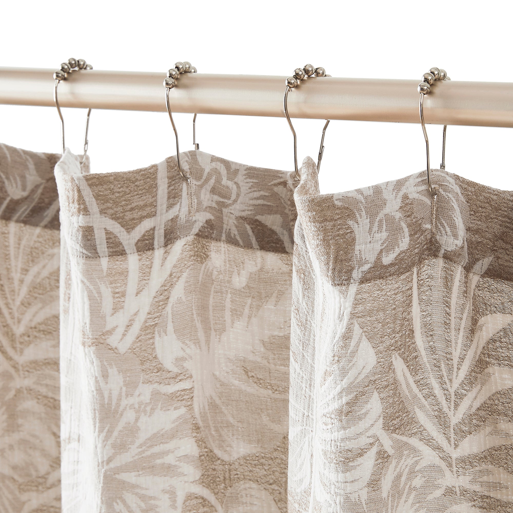 Bali Tropical Leaves Shower Curtain - Waterproof Bathroom Decor with Exotic Palm Leaf Design - Perfect for Beach House, Spa Bathroom & Boho Home Decor