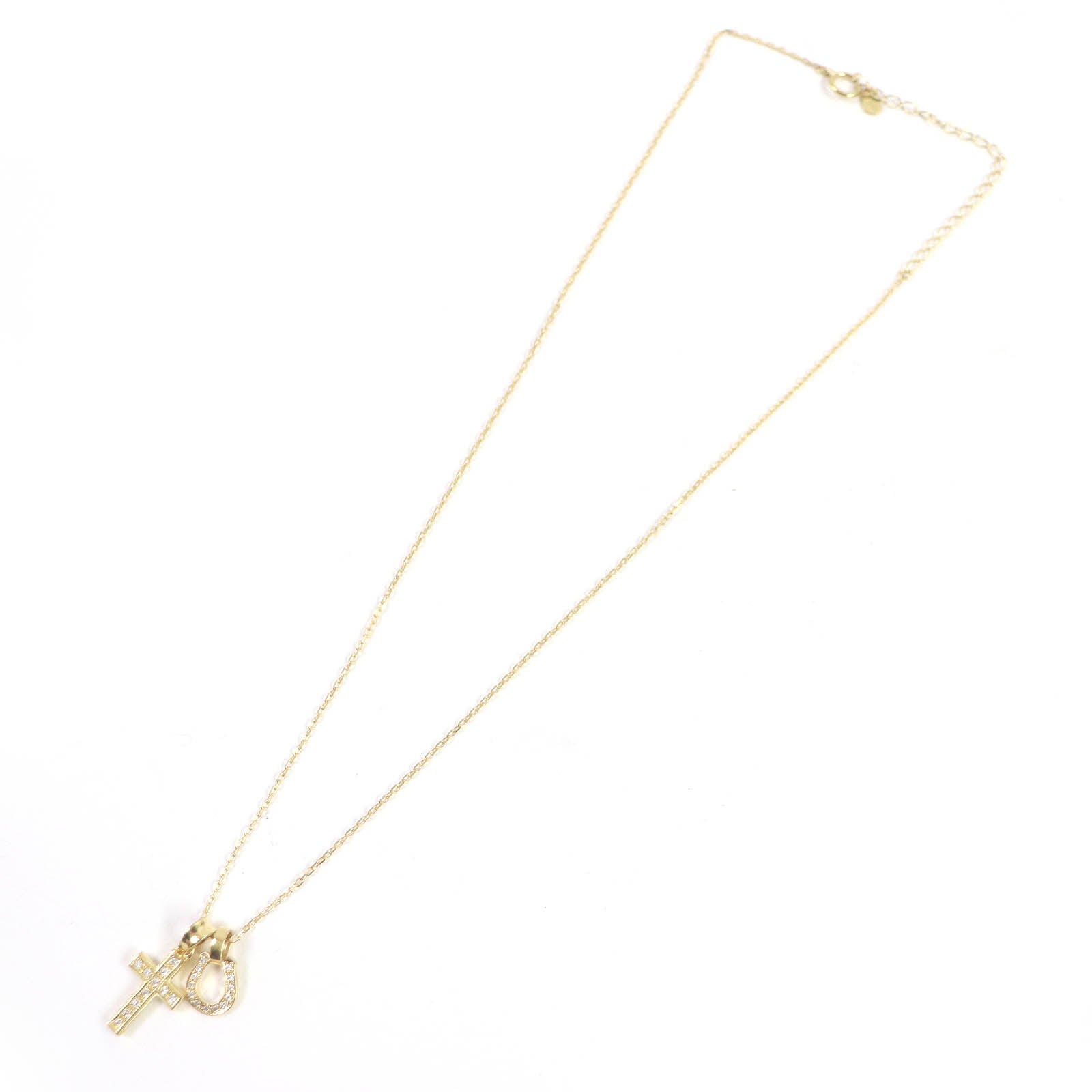 18K Gold Diamond Horseshoe Cross Pendant Necklace for Women - Elegant Jewelry Gift for Birthday, Anniversary & Special Occasions