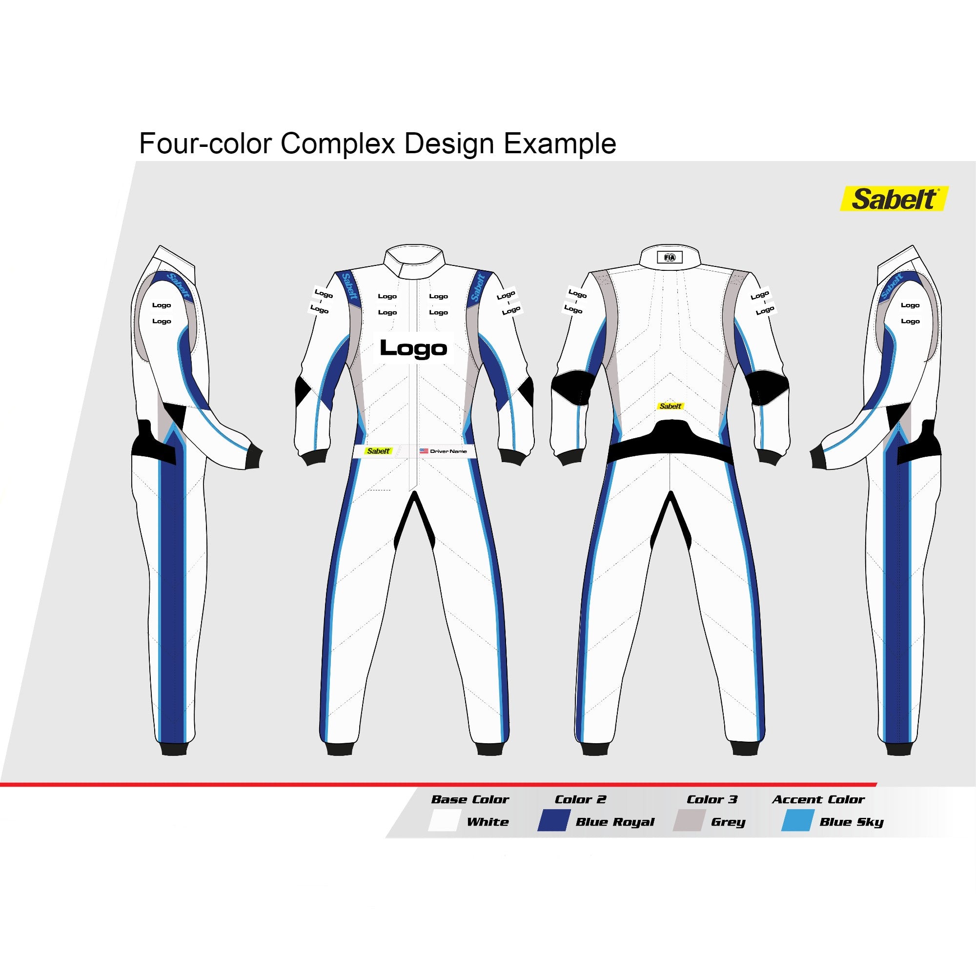 Sabelt TS 10 Custom Printed Racing Suit - High Performance Fireproof Racewear for Motorsports, Track Days & Professional Drivers