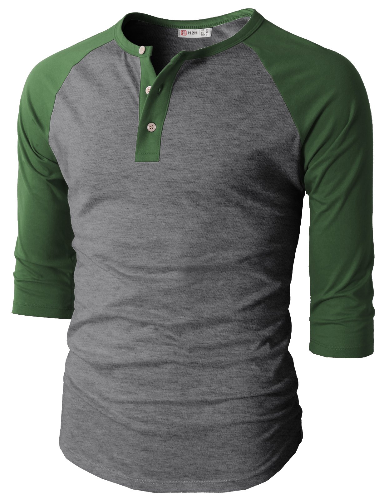 Men's Casual Slim Fit Henley T-Shirt - Raglan Long & 3/4 Sleeve Baseball Jersey Shirt for Everyday Wear, Gym & Outdoor Activities