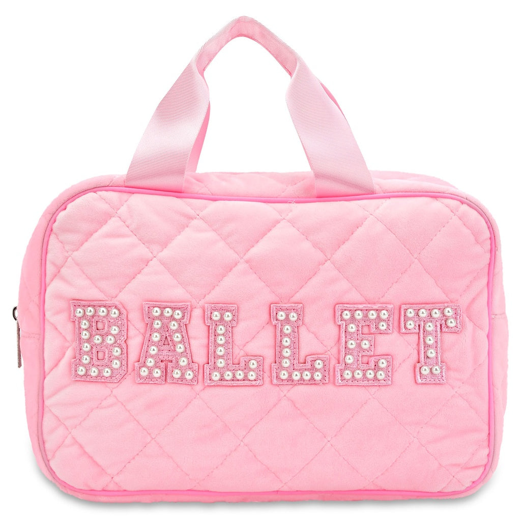Iscream Ballet Cosmetic Bag - Waterproof Makeup Pouch for Travel & Gym | Perfect for Dancers, Yoga, and Dance Classes | Cute Ballet Shoe Design Organizer