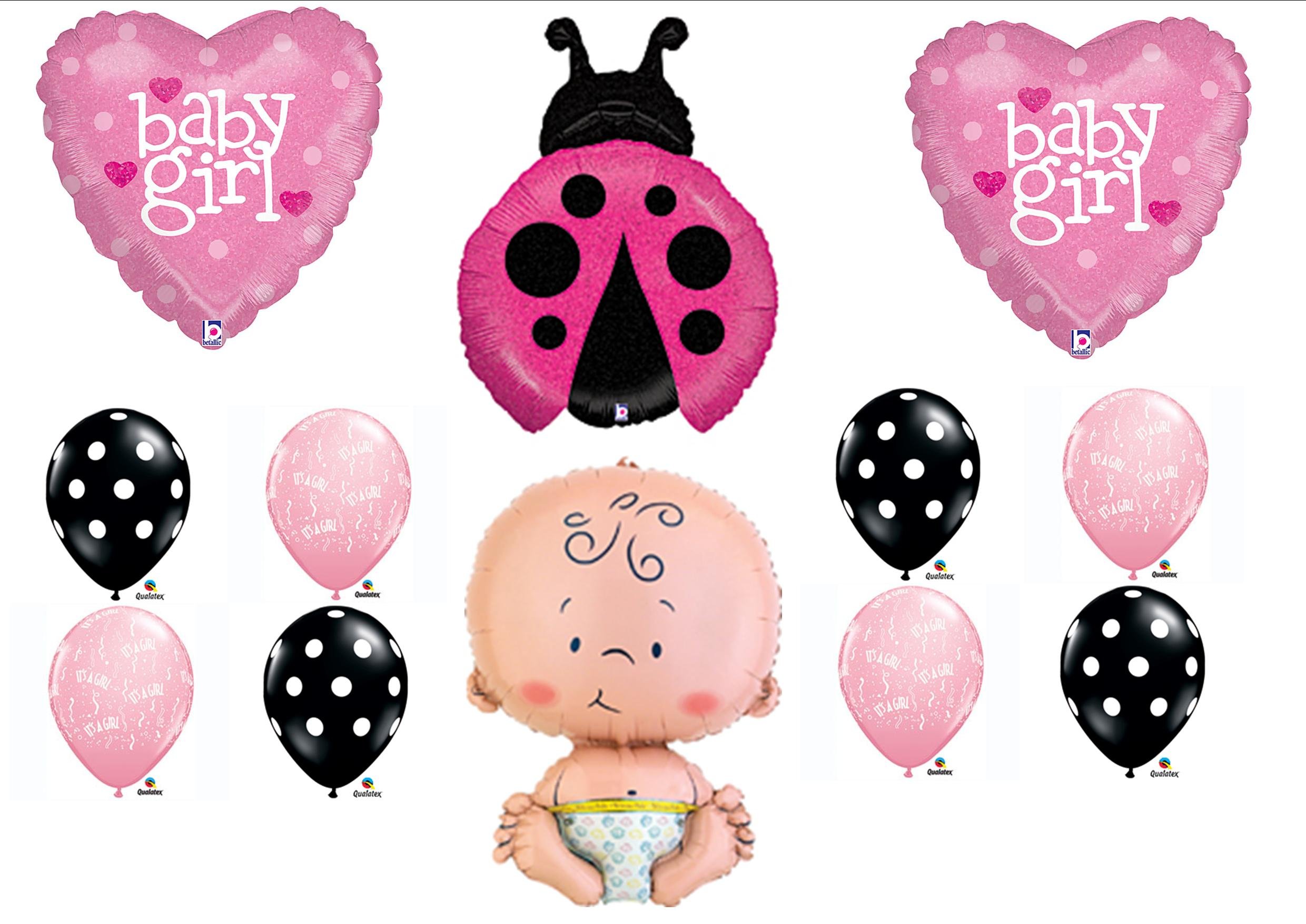 Pink Ladybug Baby Shower Balloon Kit - It's a Girl Mylar & Latex Balloon Set for Baby Shower Party Decorations - Perfect for Gender Reveal, Baby Showers, and Nursery Decorations