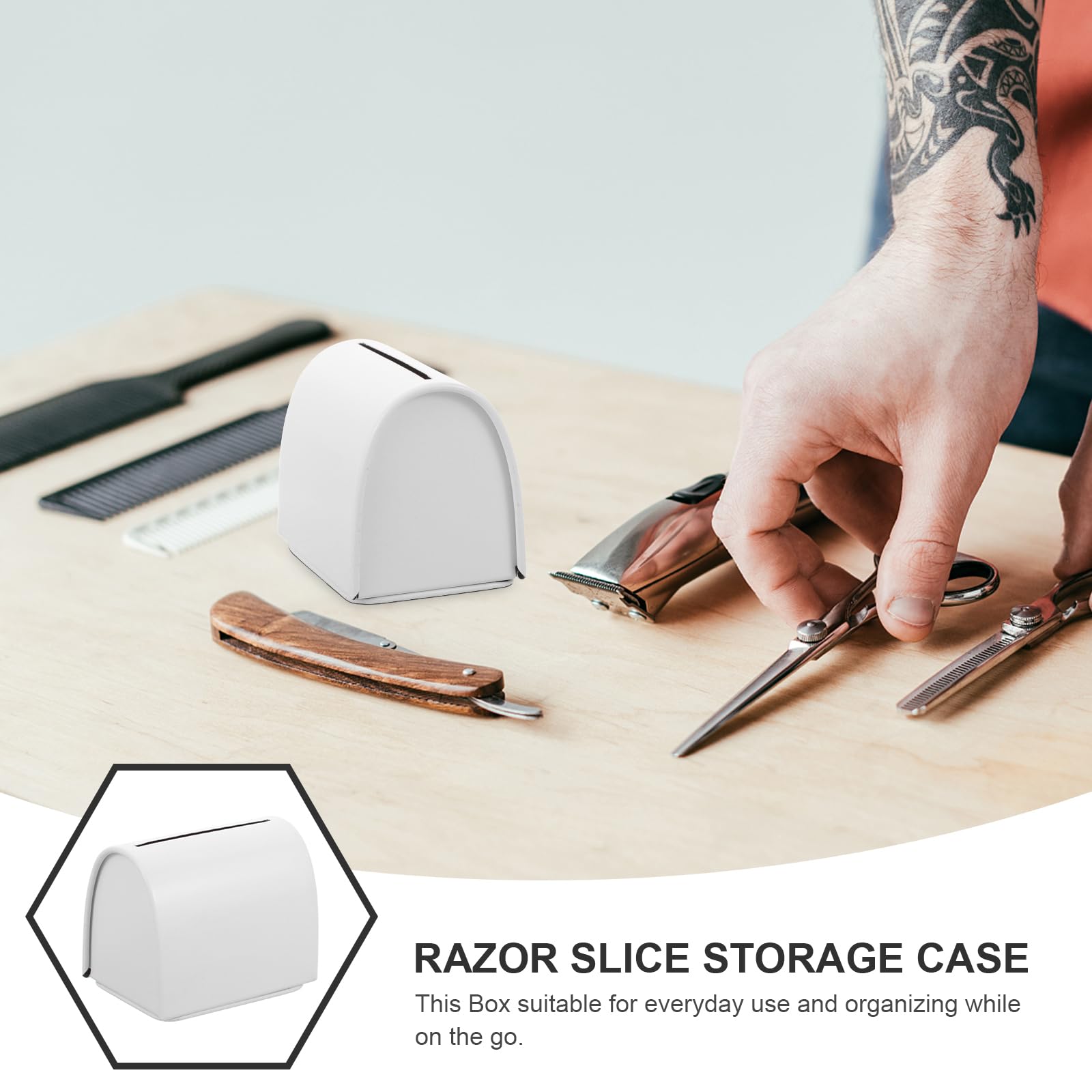 SEWACC Razor Blade Storage Case - Durable Iron Container for Shaver Blades Holder & Disposal | Safe Razor Blade Organizer for Barber Shops, Home Grooming & Travel Use