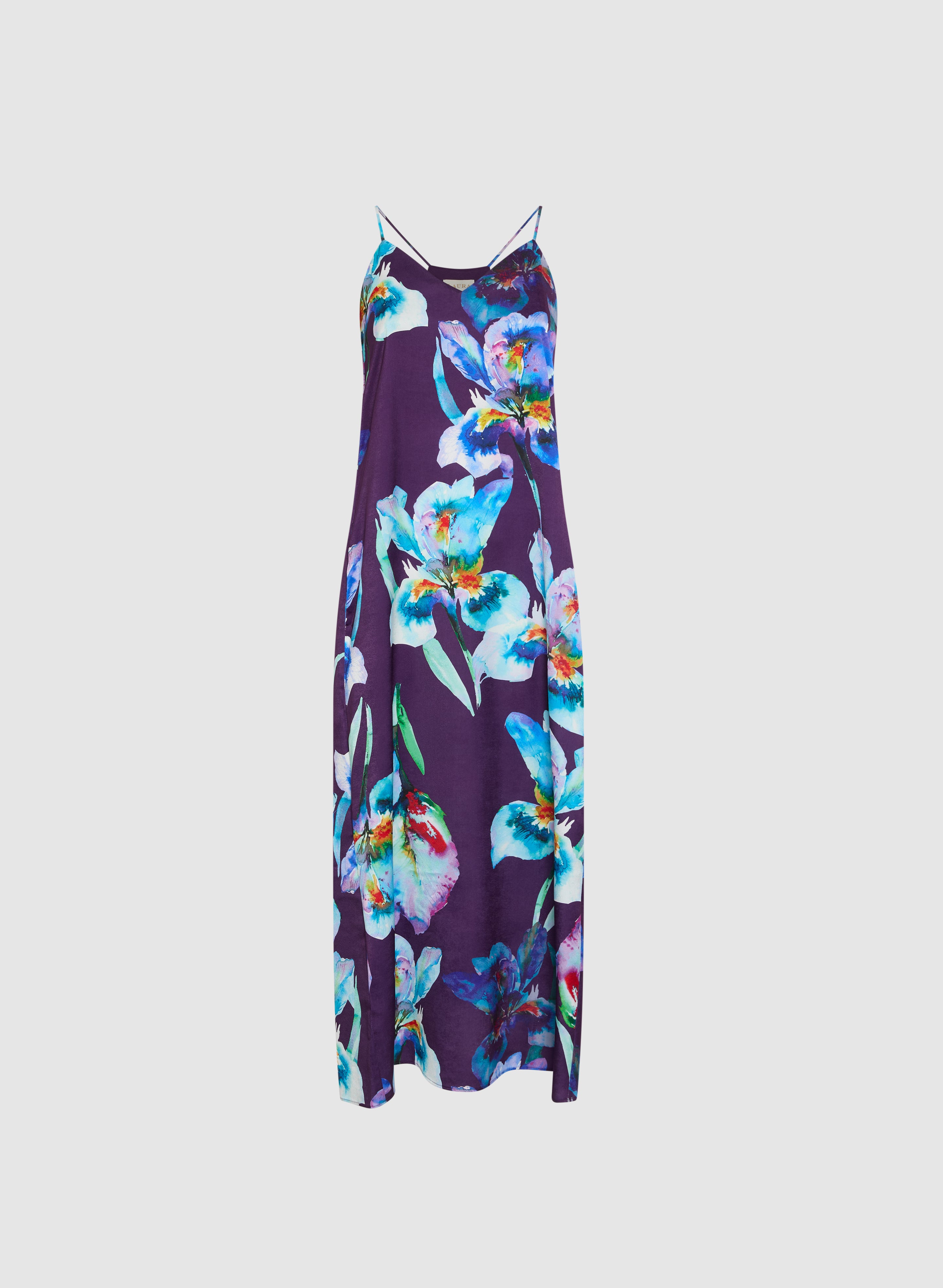 Floral Maxi Slip Dress for Women - Summer Boho Flowy Long Dress with Slit, Beach Wedding Guest Dress, Vacation & Party Wear