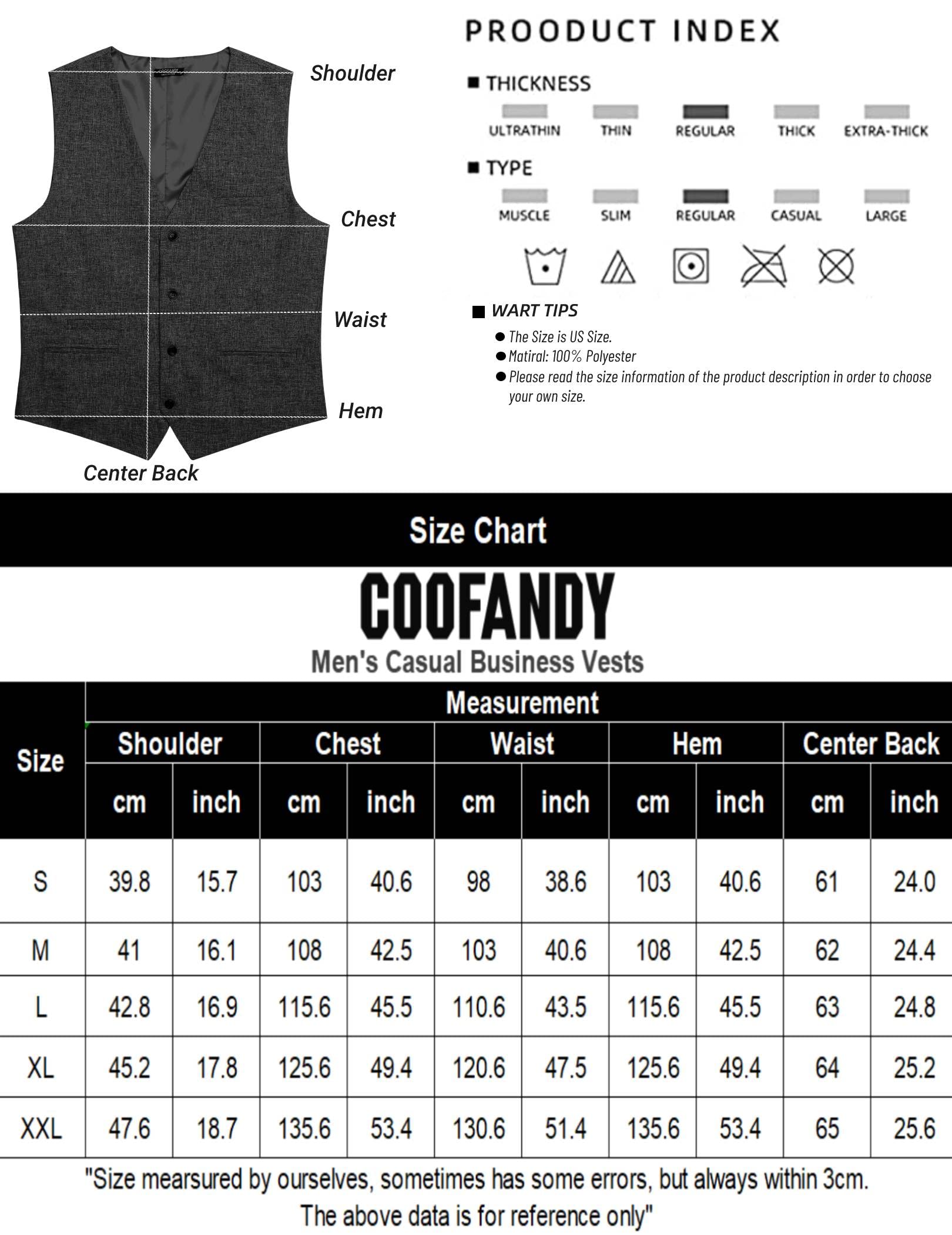 COOFANDY Men's Slim Fit Casual Business Vest - Lightweight Waistcoat for Office, Wedding & Formal Wear | Perfect for Suits, Dress Pants & Business Attire