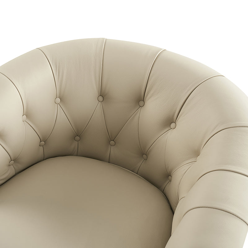 Morris Chesterfield Traditional Rocker Button Tufted Swivel Chair - Classic Leather Upholstered Recliner for Living Room, Office & Study - Perfect for Relaxing, Reading & Entertaining Guests