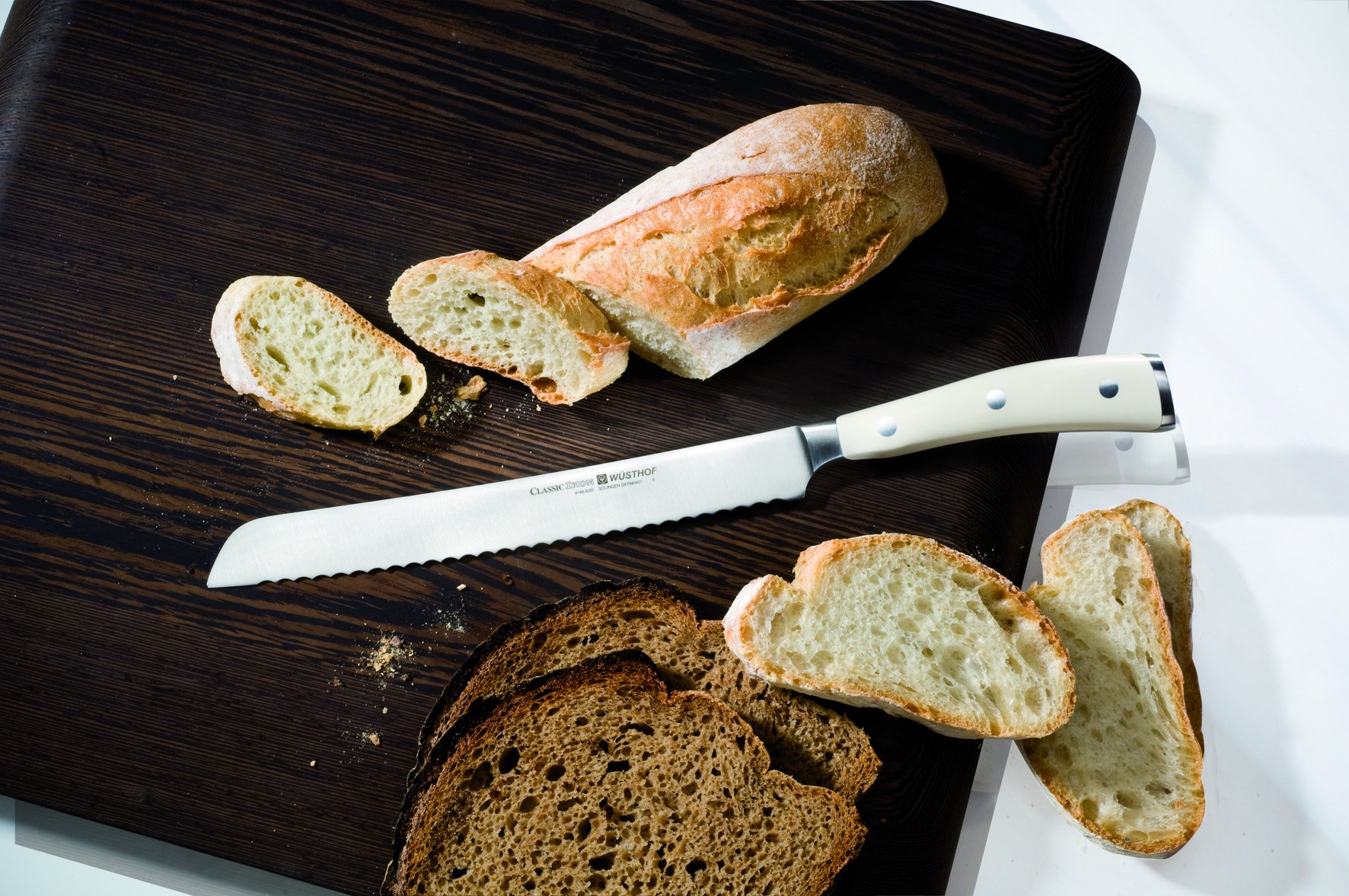 Wusthof Classic Ikon 8-Inch Bread Knife with Creme Handle - High-Quality German Stainless Steel Blade for Slicing Bread, Cakes & Pastries - Perfect for Home Bakers & Professional Chefs