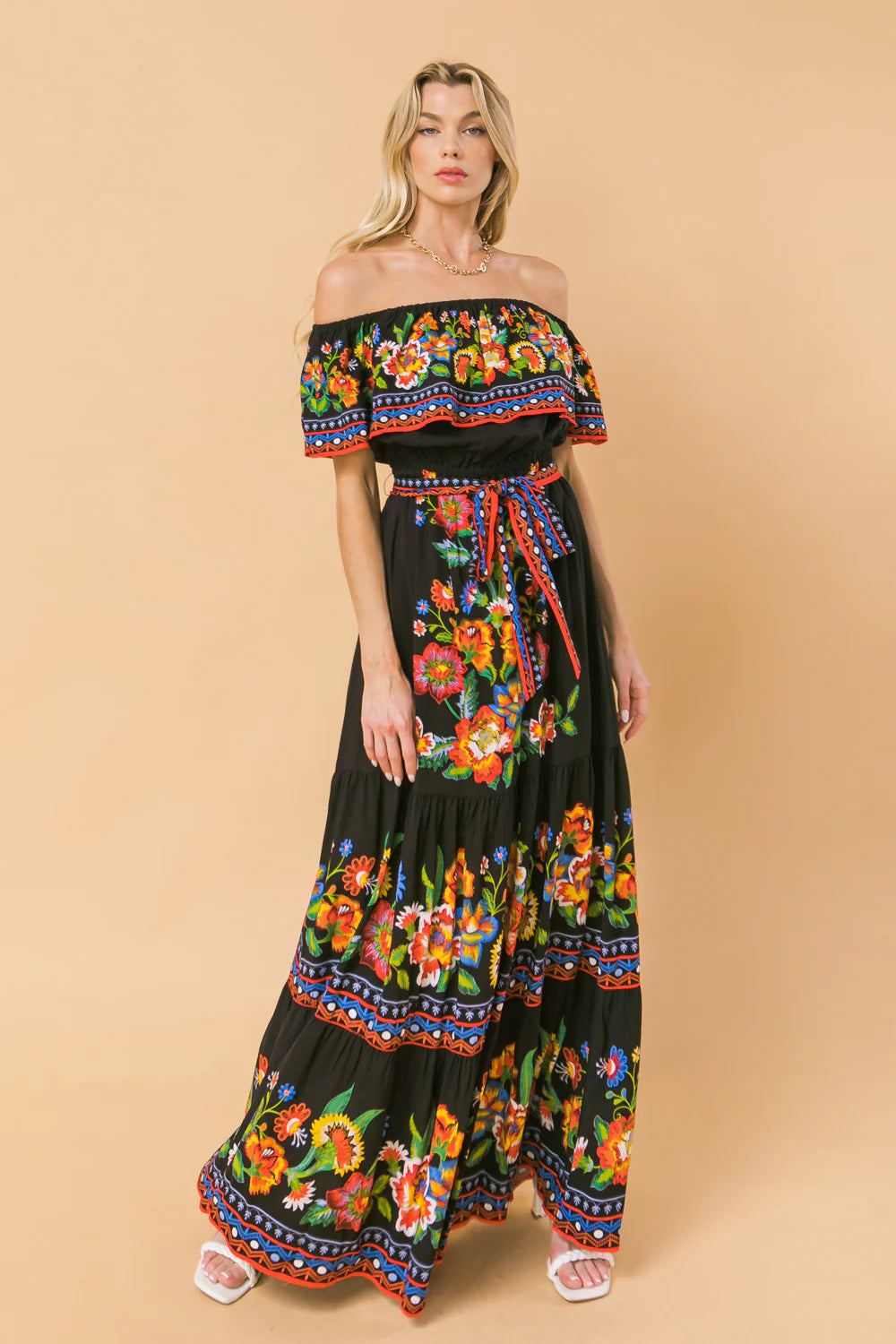 Elegant Poetic Love Print Maxi Dress - Flowy Long Summer Dress for Women - Perfect for Beach Vacations, Date Nights & Outdoor Parties
