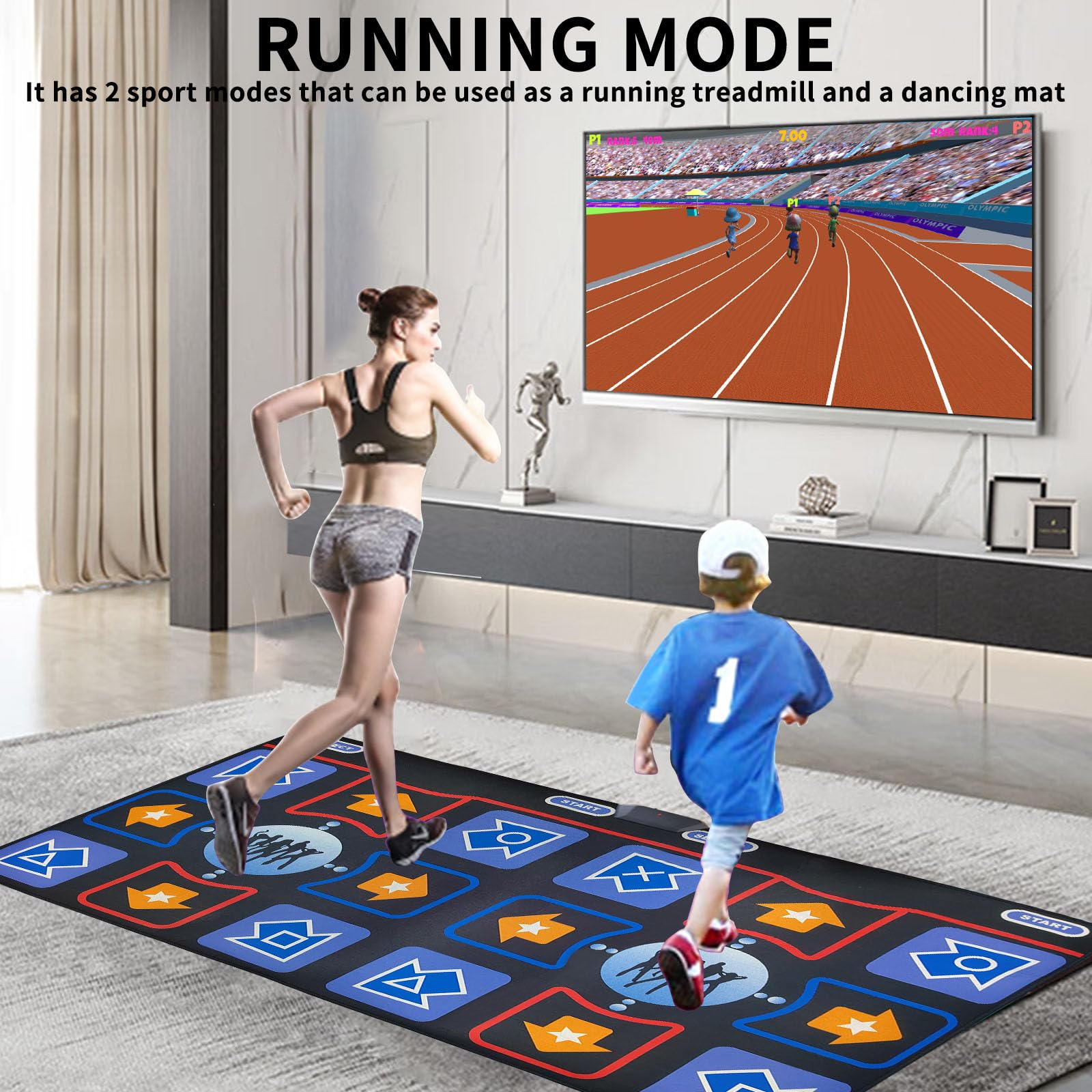 Non-Slip Flannel Dance Mat for Kids & Adults - Plug & Play Interactive TV Dancing Game Pad - Perfect for Family Fun, Birthday & Christmas Gifts for Boys & Girls Ages 3+ - Great for Parties, Exercise & Indoor Entertainment