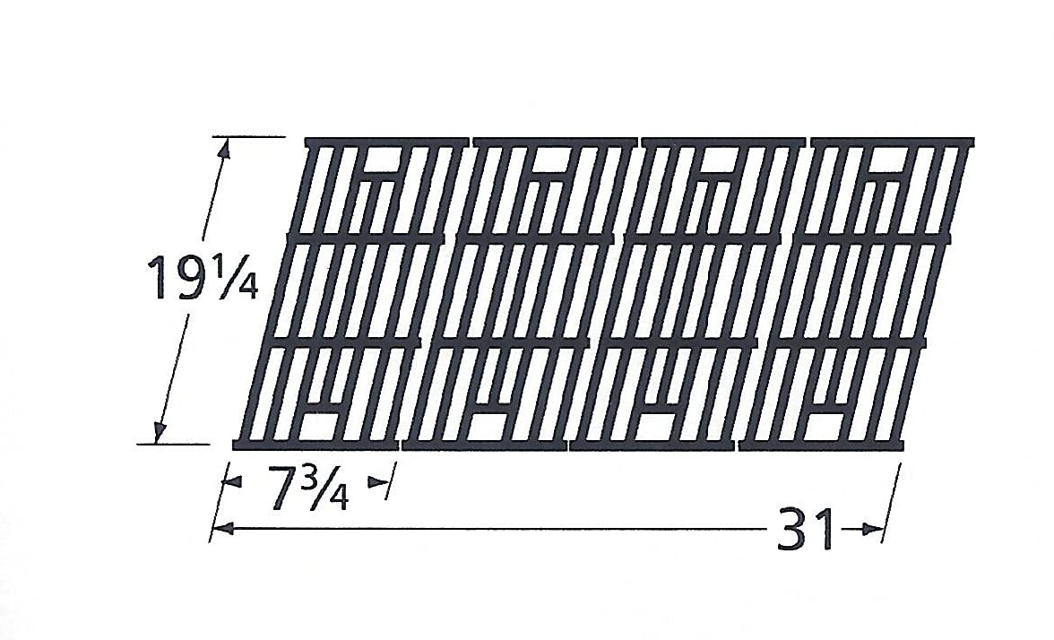 Matte Cast Iron Cooking Grid Replacement for Outdoor Gourmet SRGG51103 & SRGG51103A Gas Grills - Set of 4 | Durable BBQ Grill Grate for Backyard Cooking, Camping & Outdoor Entertaining