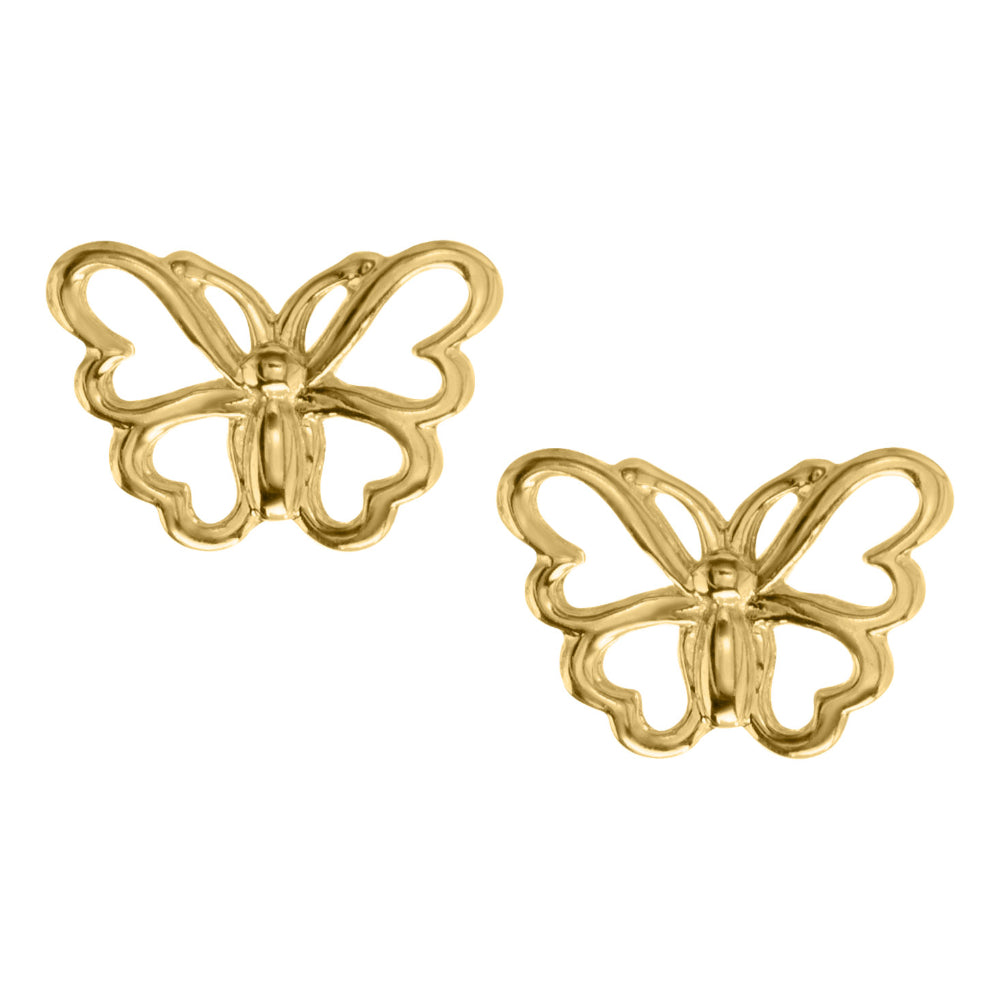 14k Gold Butterfly Earrings for Kids – Hypoallergenic & Durable Children's Jewelry – Perfect for Birthdays, Parties & Special Occasions