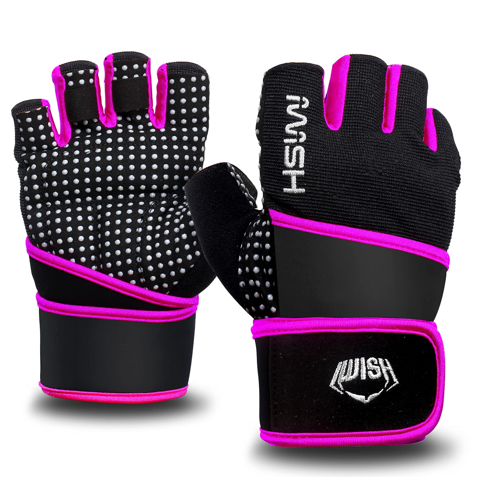 iWISH Women's & Men's Weight Lifting Gloves with Long Wrist Support - Gym, Cross Training, Powerlifting & Workout Gloves for Weightlifting, Bodybuilding & Fitness Training