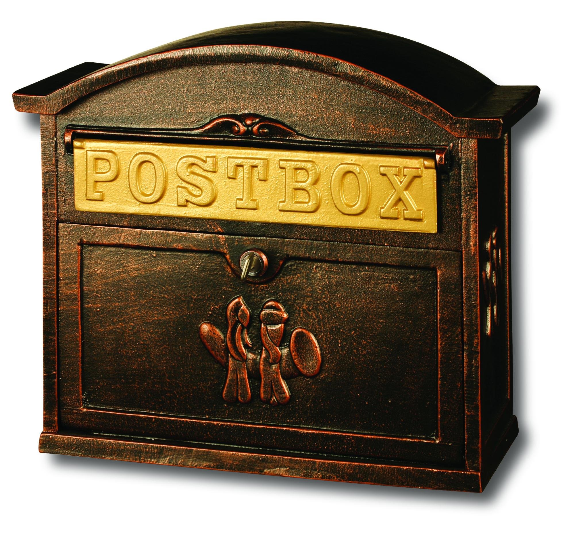Heavy Duty Cast Aluminum Mailbox - Large Size with Brass Finish | Durable Outdoor Mailbox for Homes, Farms & Rural Areas