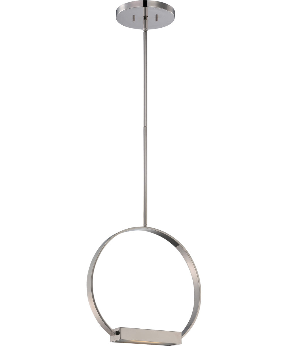 14W Cirque 1-Light Pendant Light Fixture in Polished Nickel - Perfect for Kitchen Island, Dining Room, or Entryway Lighting
