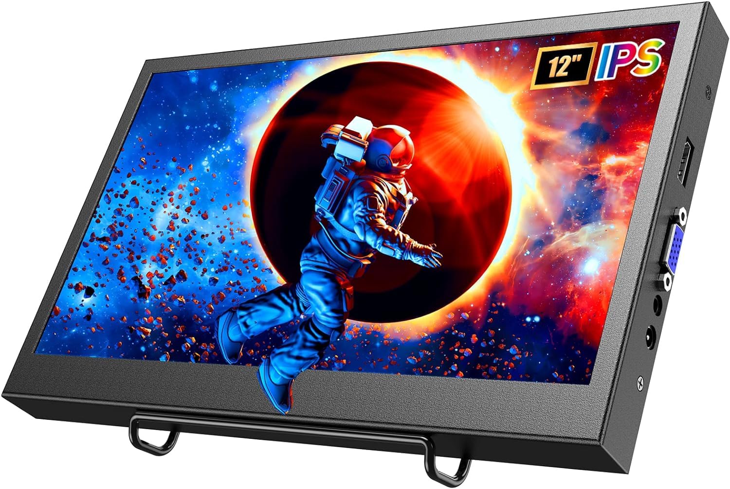 Eyoyo 12 Inch IPS Mini Monitor - Portable HDMI/VGA Secondary Screen for Laptop, PC, CCTV Security with 1366x768 Resolution & Built-in Speakers | Perfect for Travel, Office & Home Surveillance