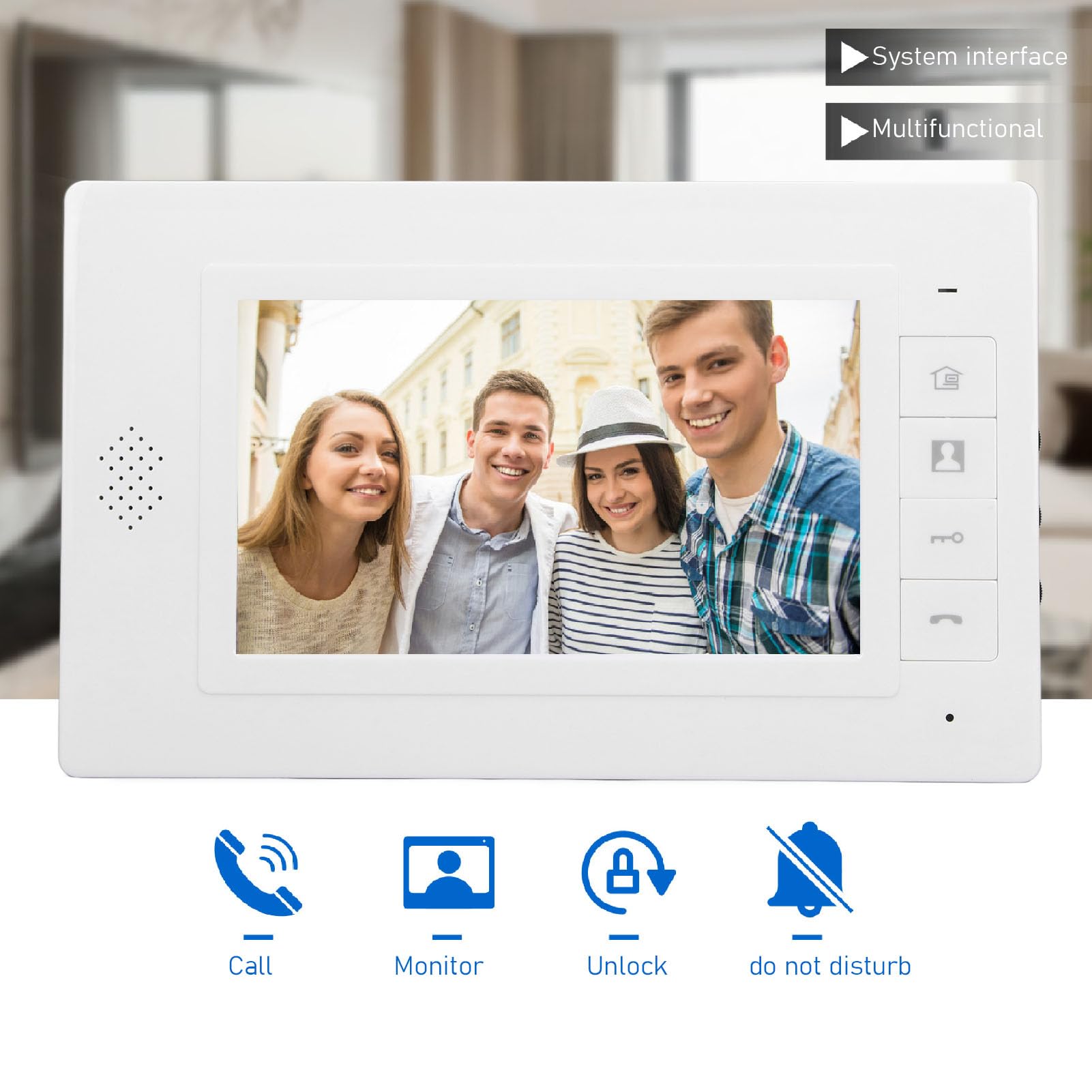 7 Inch Video Intercom System with HD Camera & 2 Monitors - 4-Wire Door Phone Kit, IR Night Vision, Two-Way Audio & Remote Unlock for Villa Security - Perfect for Home, Apartment & Office Entry Control