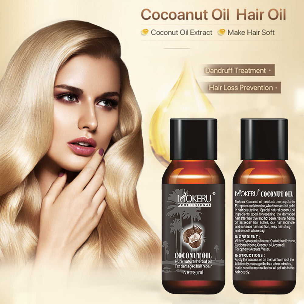 Organic Coconut Oil for Hair Repair - Frizz Control & Damage Treatment - Natural Hair Care for Dry, Damaged Hair - Perfect for Daily Use, Salon Treatments & DIY Hair Masks